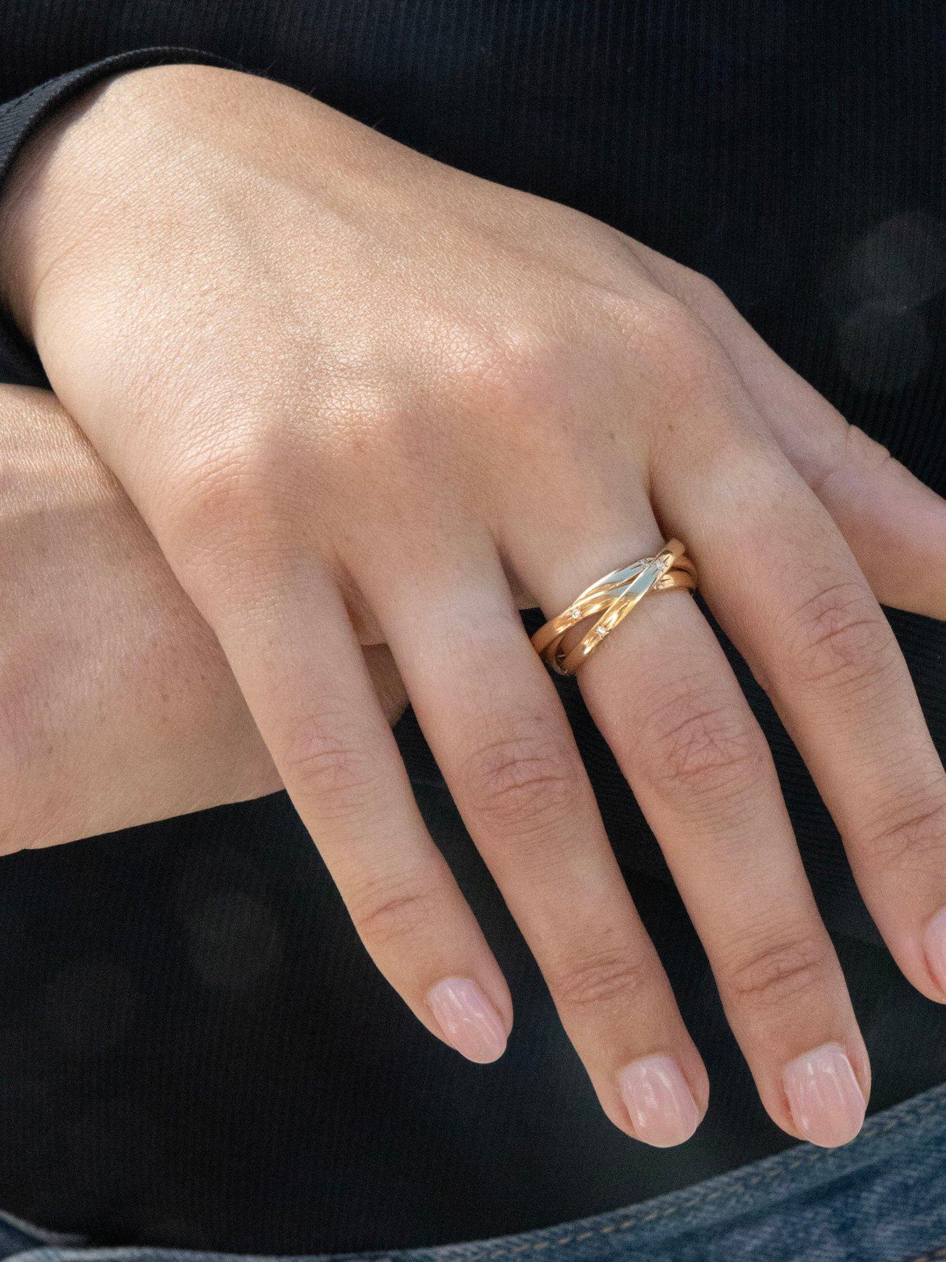 Seol + Gold 18ct Gold Plated CZ Star Constellation Rolling Ring | Very