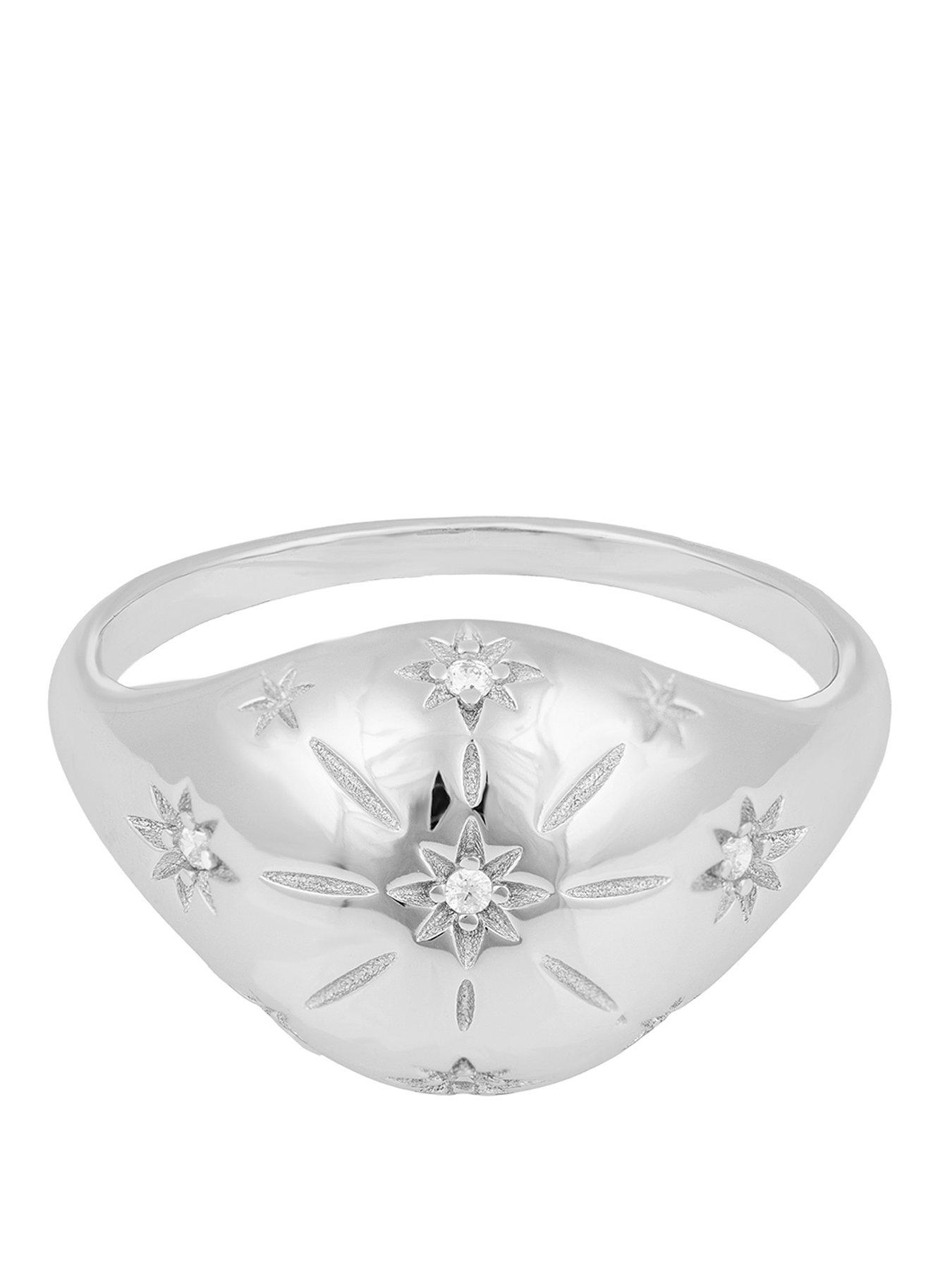 Seol + Gold Sterling Silver Domed CZ Star Ring | Very