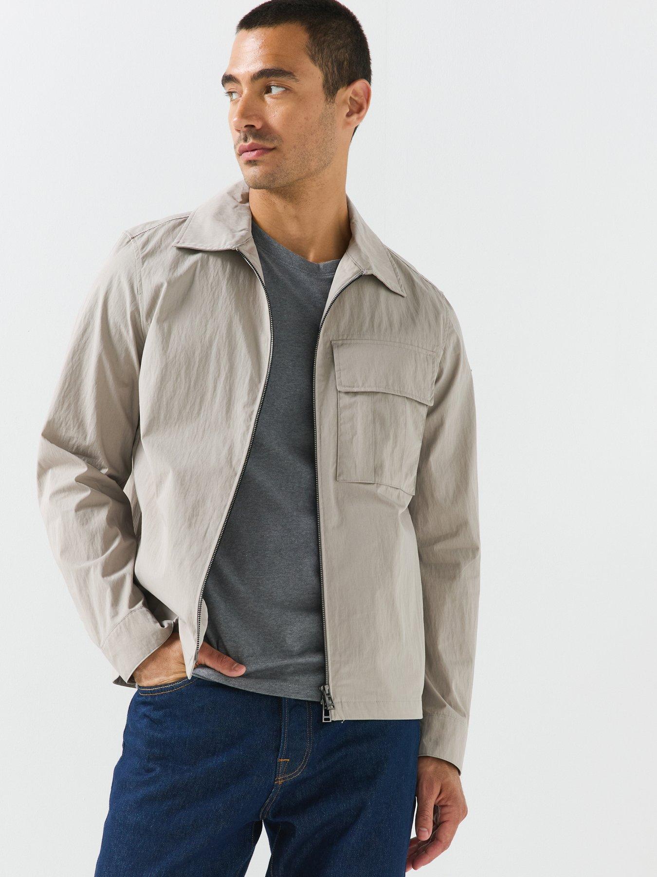 Belstaff Men's Cargo Zip Overshirt, Light Beige, Size 2Xl, Men