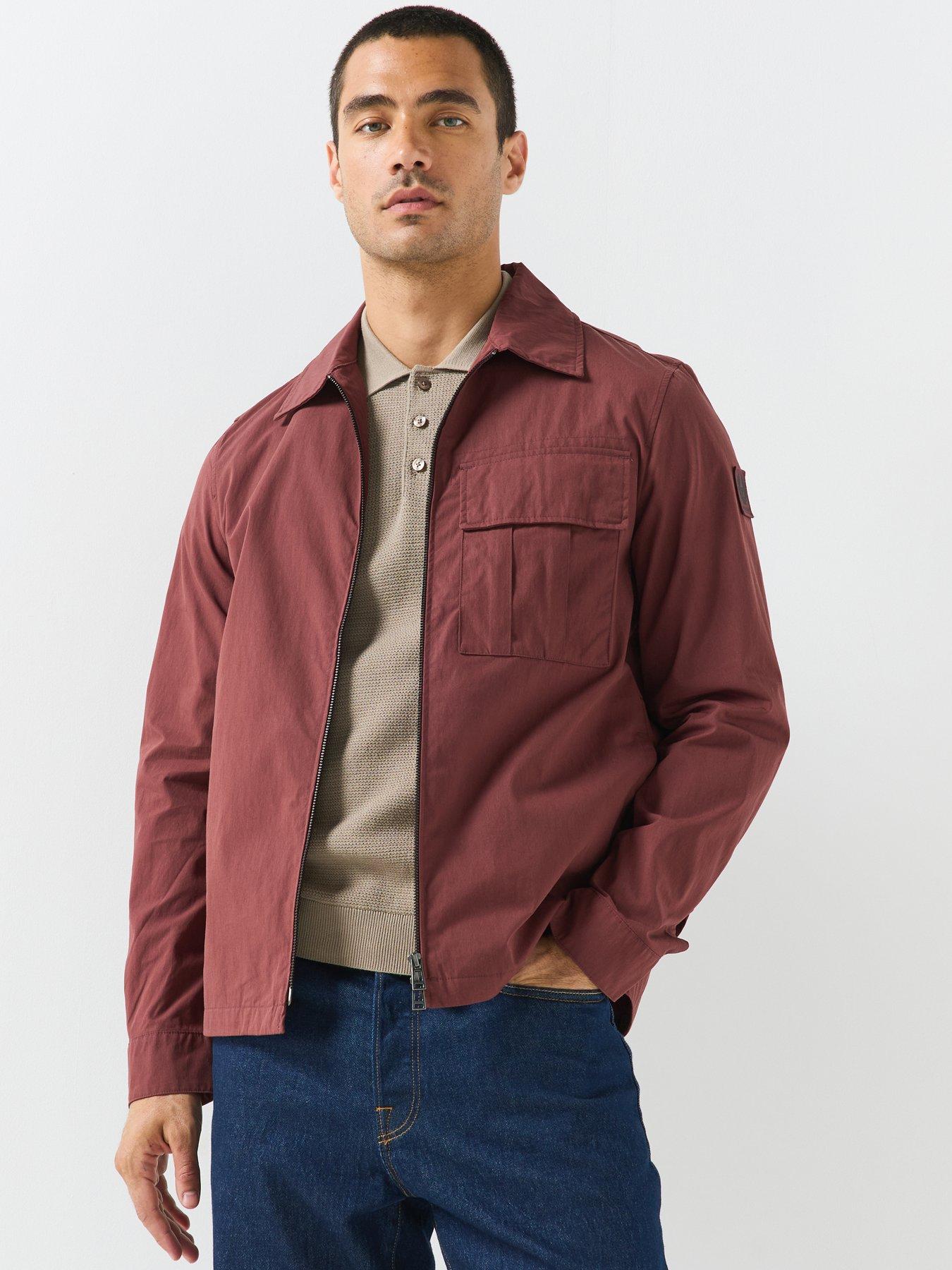 Belstaff Men's Cargo Zip Overshirt - Dark Red