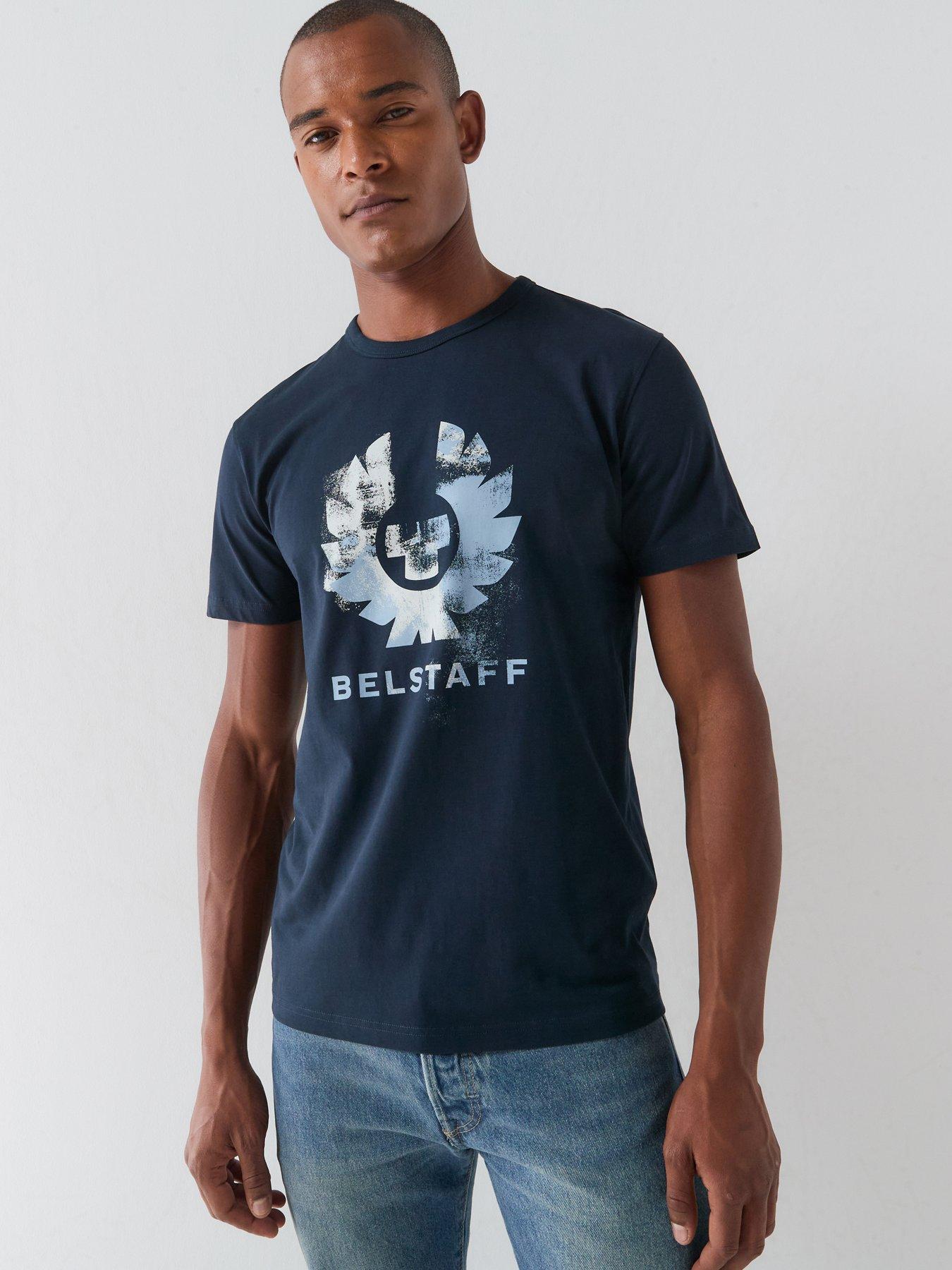 Belstaff Blur Graphic T-Shirt, Navy, Size L, Men