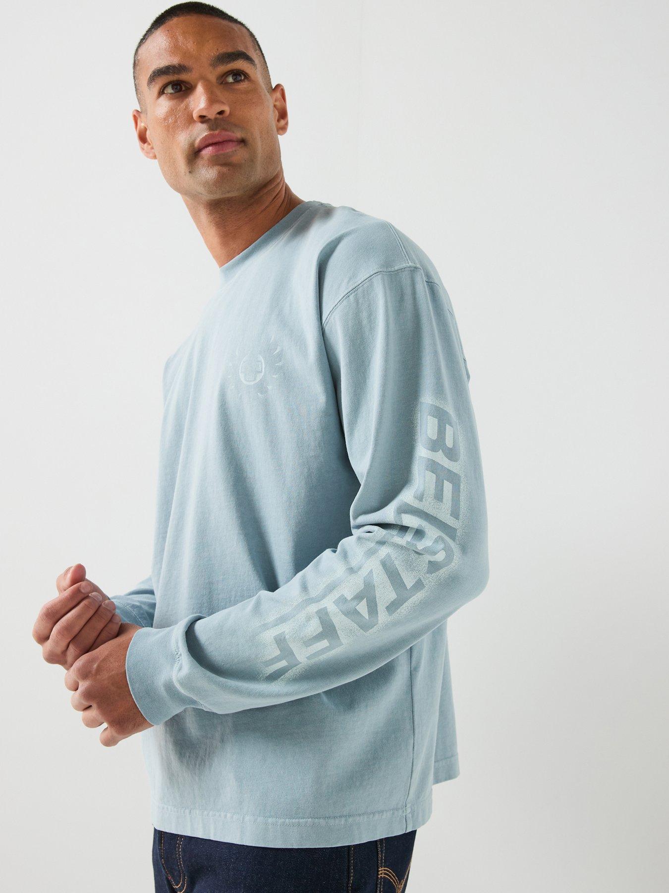 Image 1 of 6 of Belstaff Competition Long Sleeve T-Shirt - Light Blue