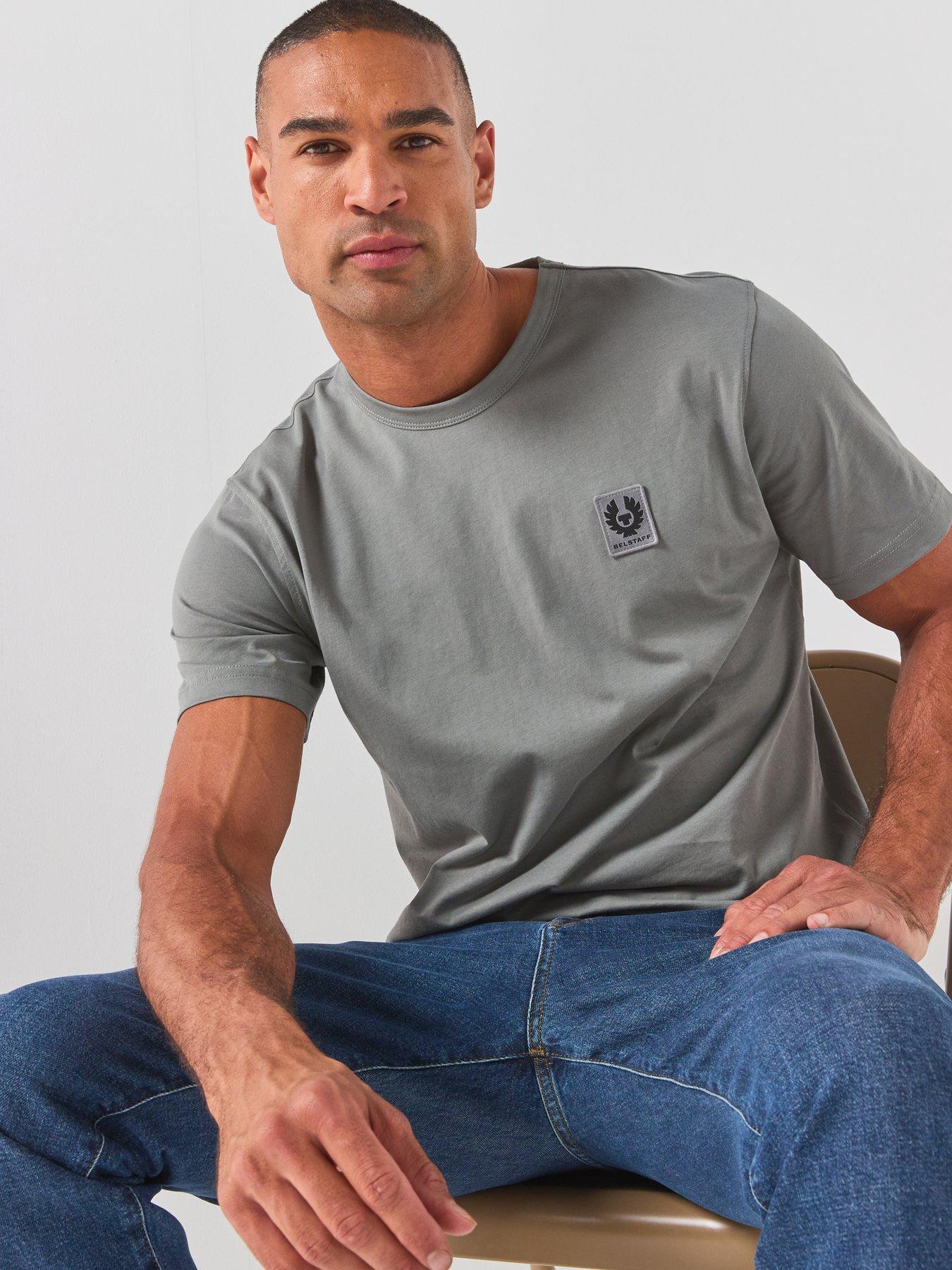 Image 4 of 6 of Belstaff Left Chest Patch Logo Regular Fit T-Shirt - Grey