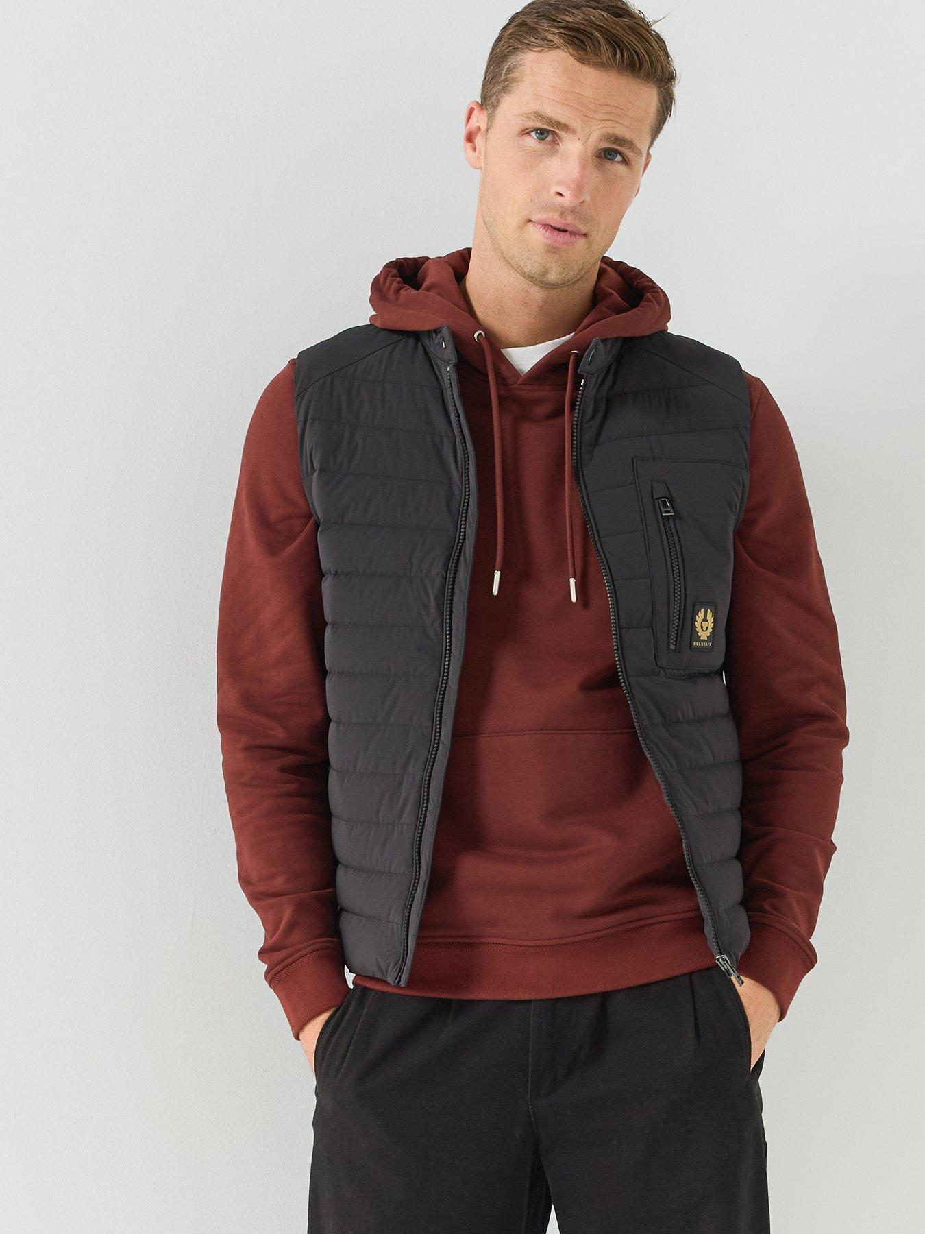 Image 5 of 6 of Belstaff Mens Chassis Padded Full-Zip Quilted Gilet - Black