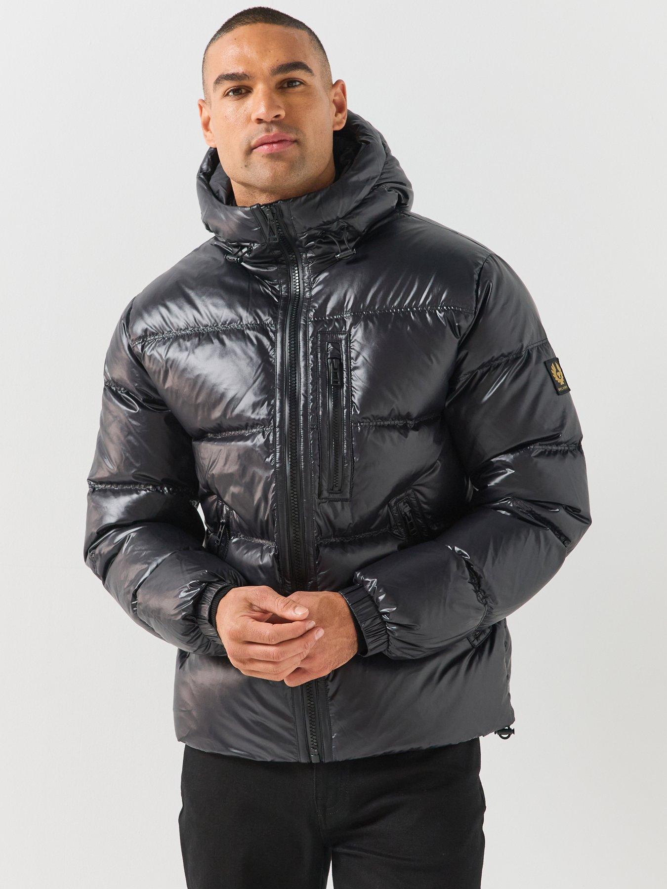 Image 1 of 6 of Belstaff Mens Atlas Hooded Padded Down Jacket - Black