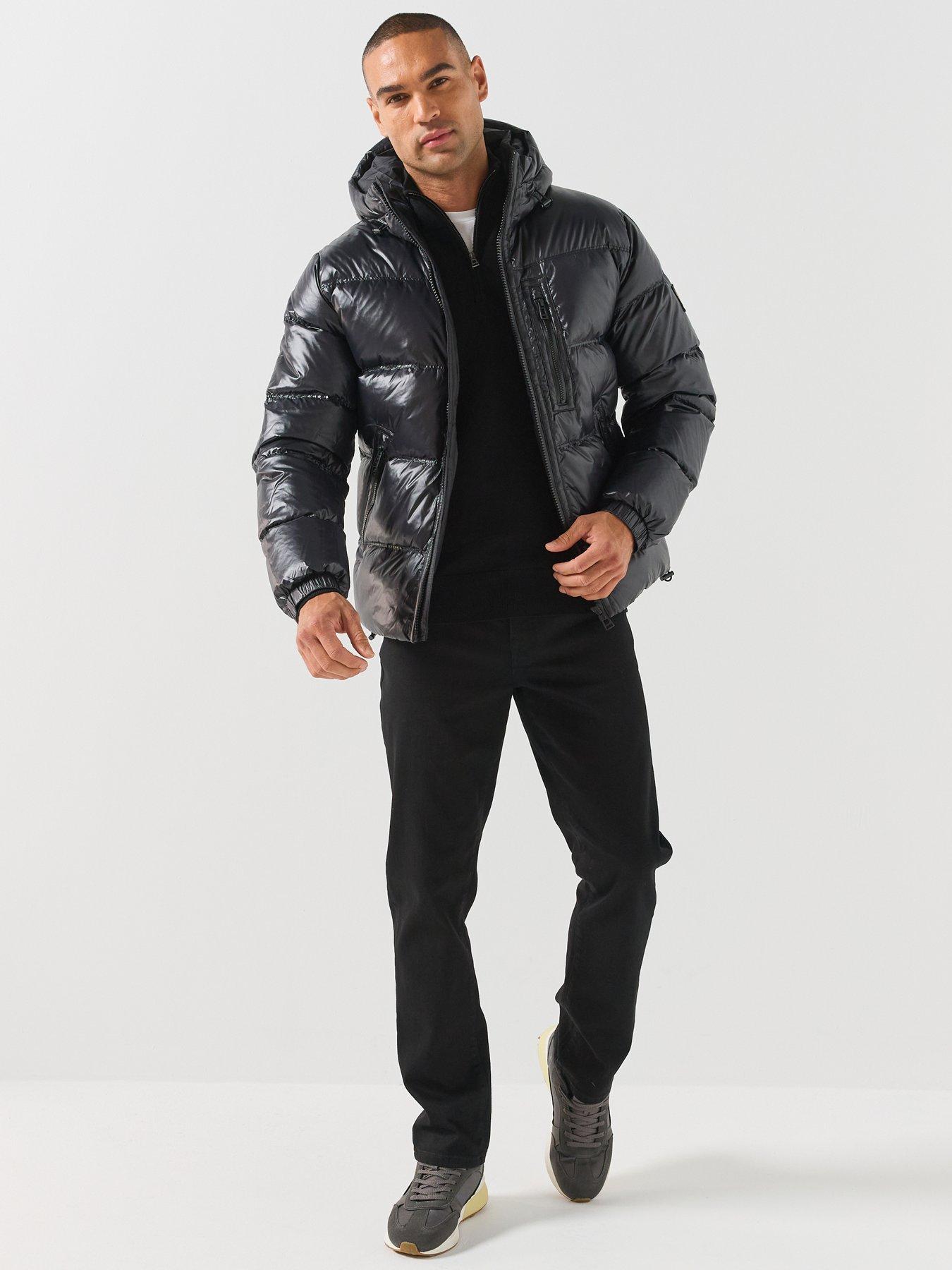 Image 3 of 6 of Belstaff Mens Atlas Hooded Padded Down Jacket - Black