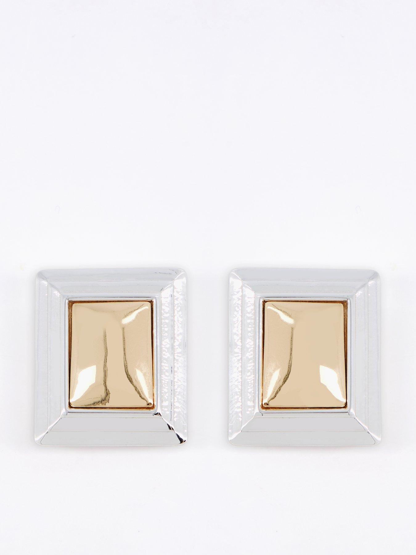 The Very Collection Mixed Metal Square Earrings