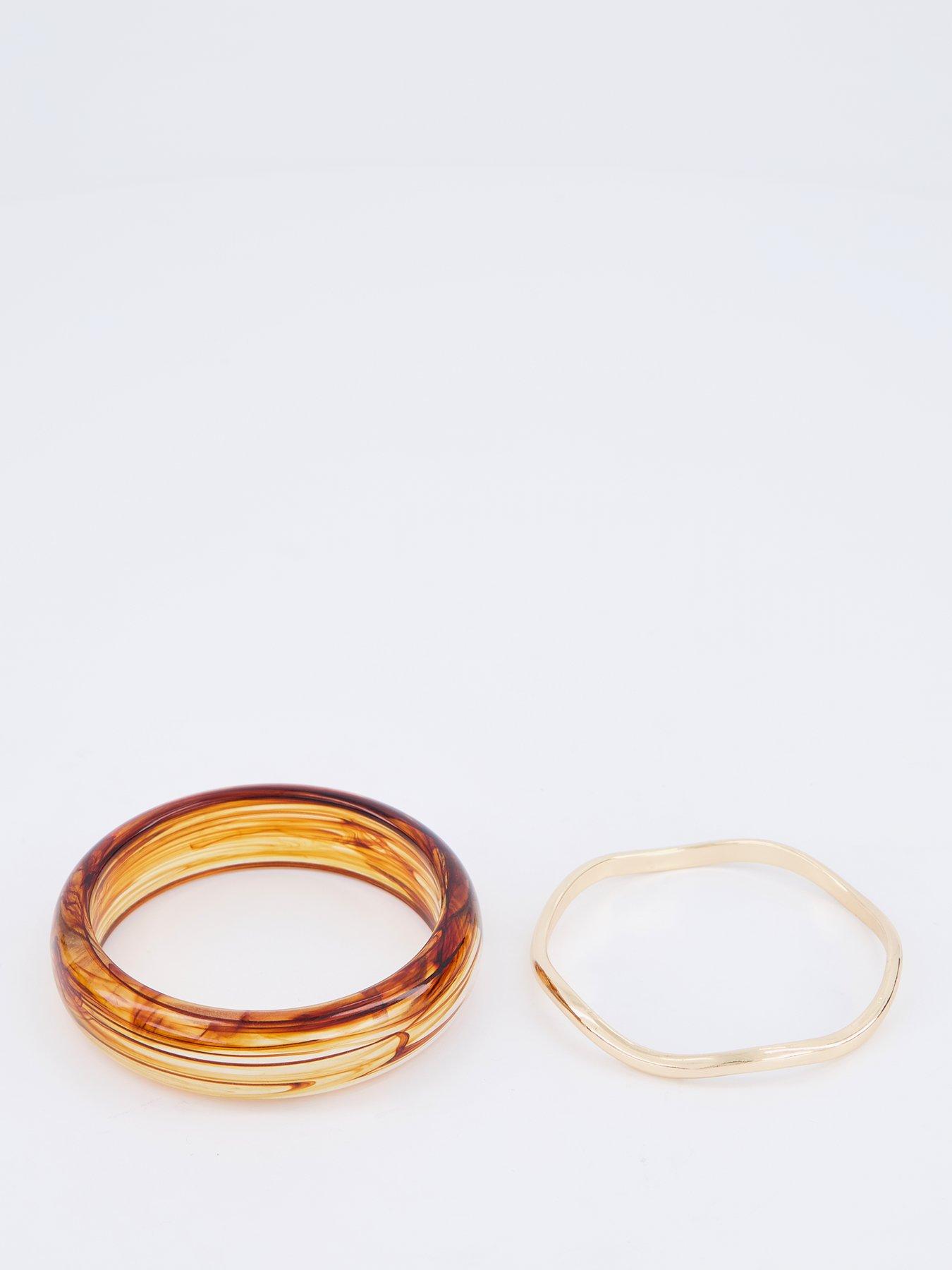 The Very Collection 2 Pack Resin  &  Gold Tone Bangles - Multi