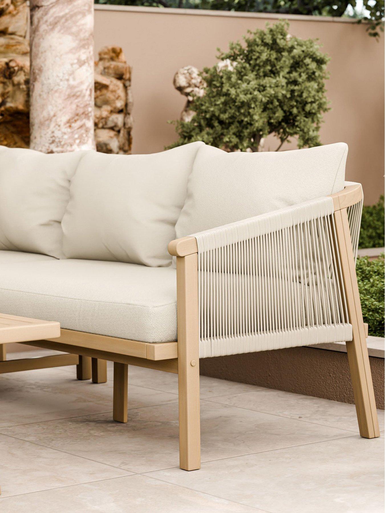 Image 3 of 6 of Royalcraft Roma L Shape Corner Set And Square Coffee Table