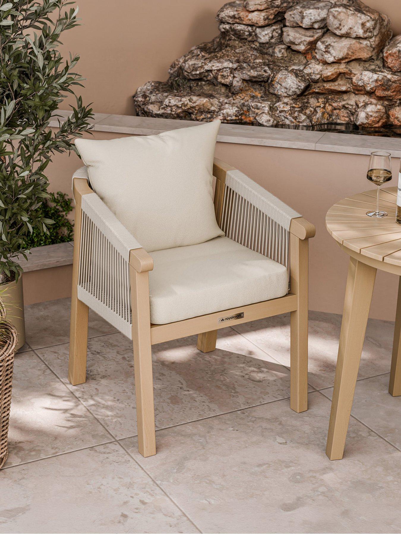 Image 3 of 7 of Royalcraft Roma Round Sunray Bistro Table With 2 Roma Dining Chairs