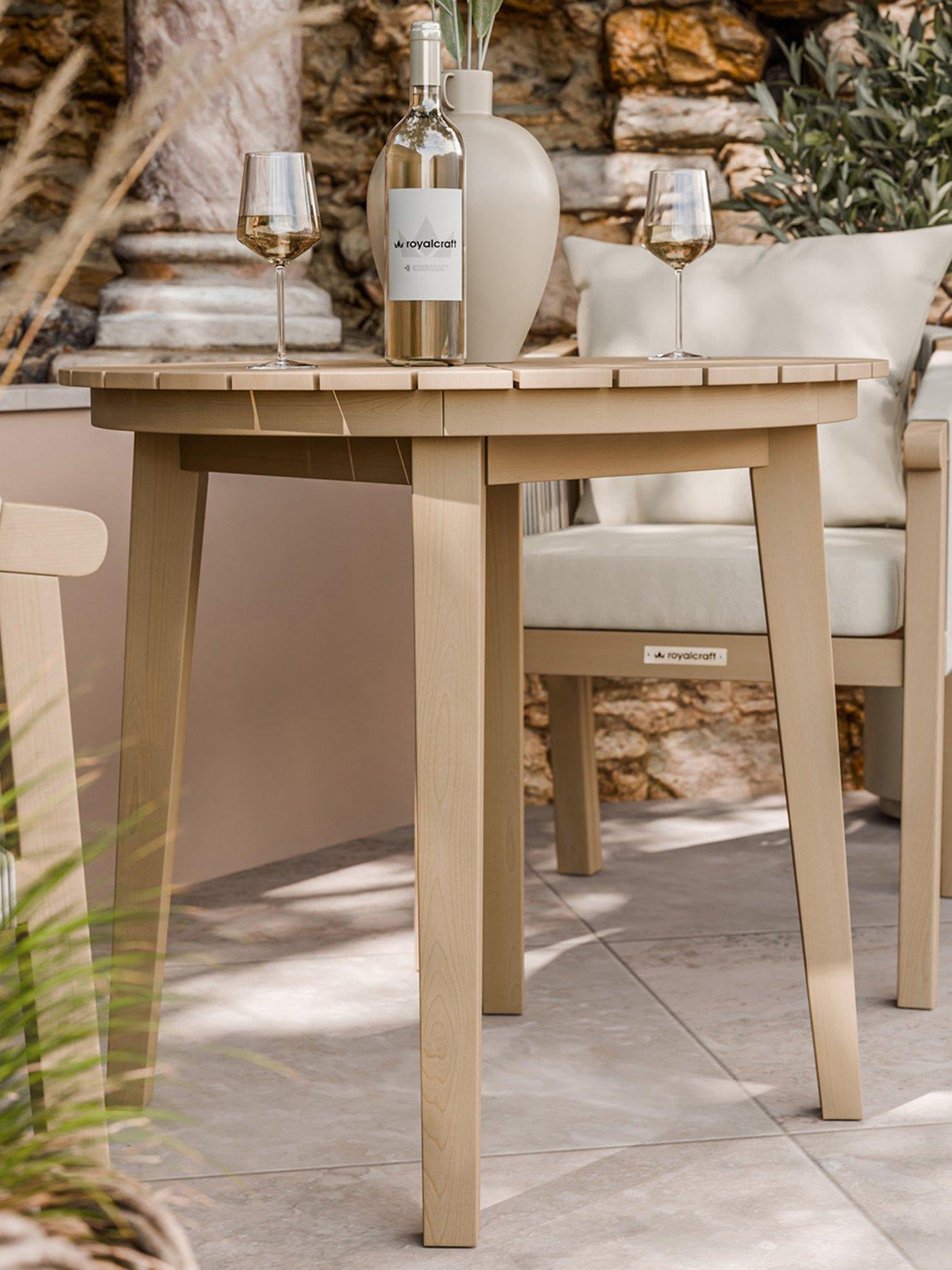 Image 5 of 7 of Royalcraft Roma Round Sunray Bistro Table With 2 Roma Dining Chairs