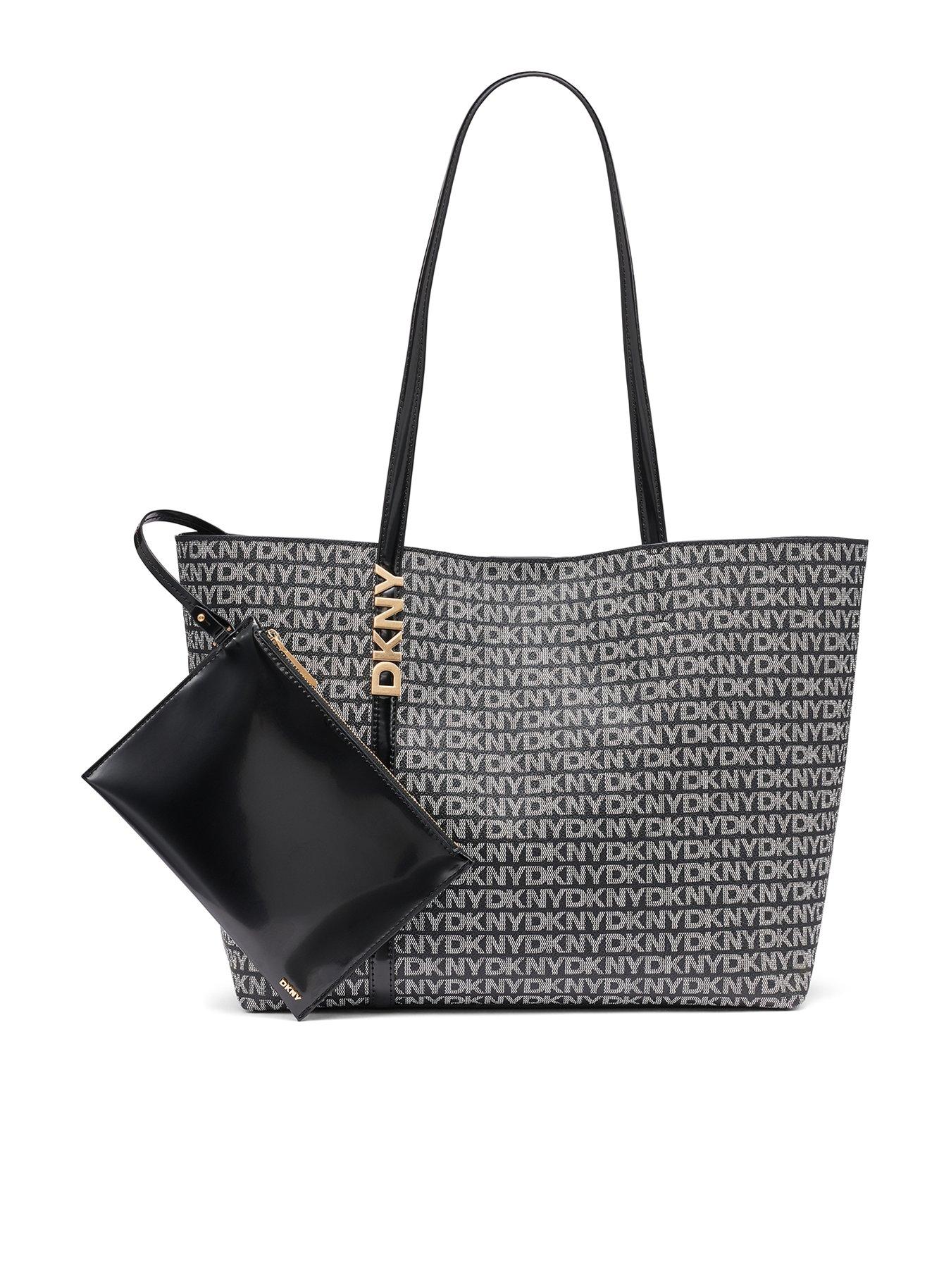 DKNY Avril Logo Pattern Tote Bag - Black
