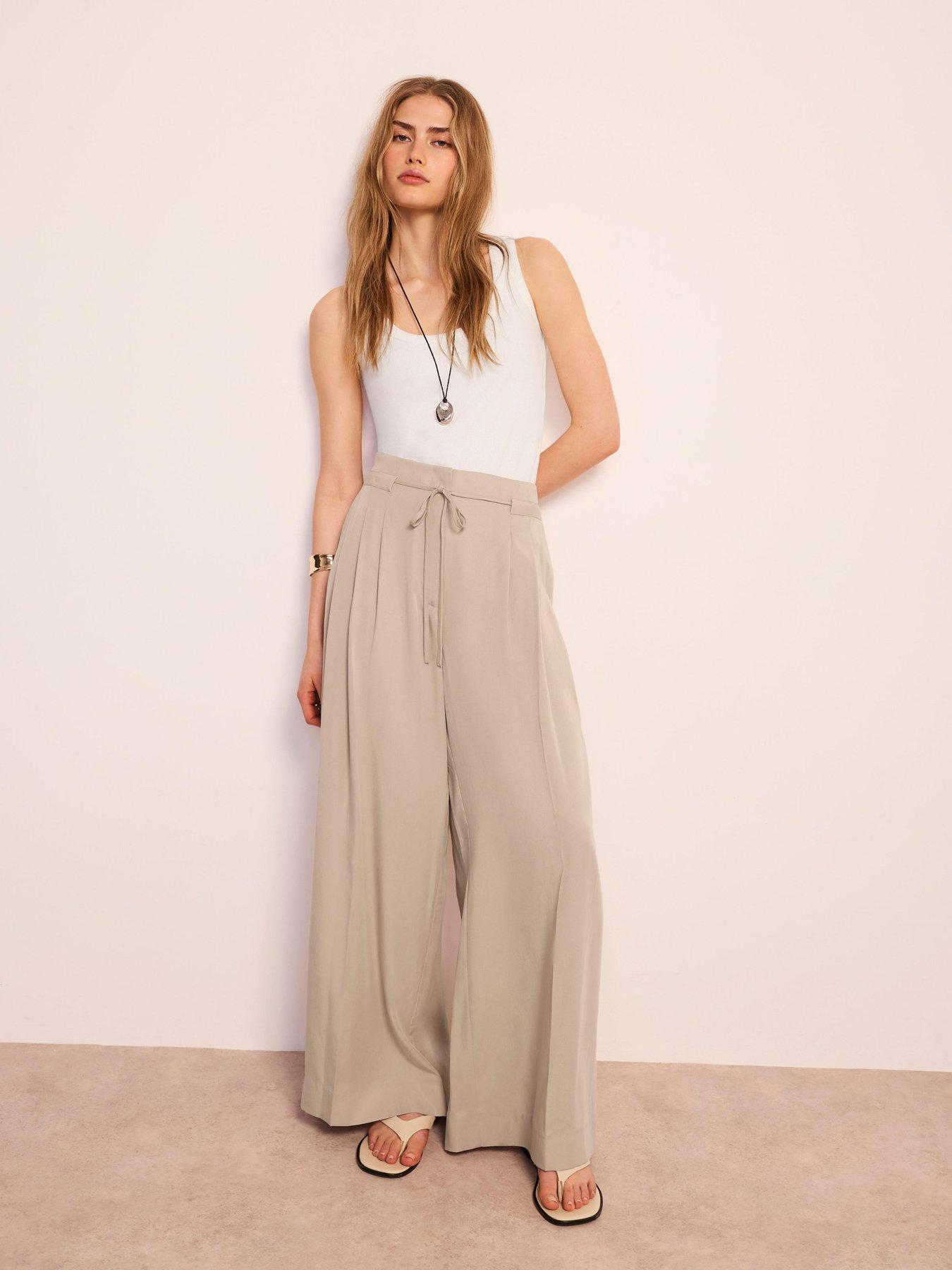 Image 1 of 6 of Mint Velvet Taupe Pleat&nbsp;Trouser - Cream