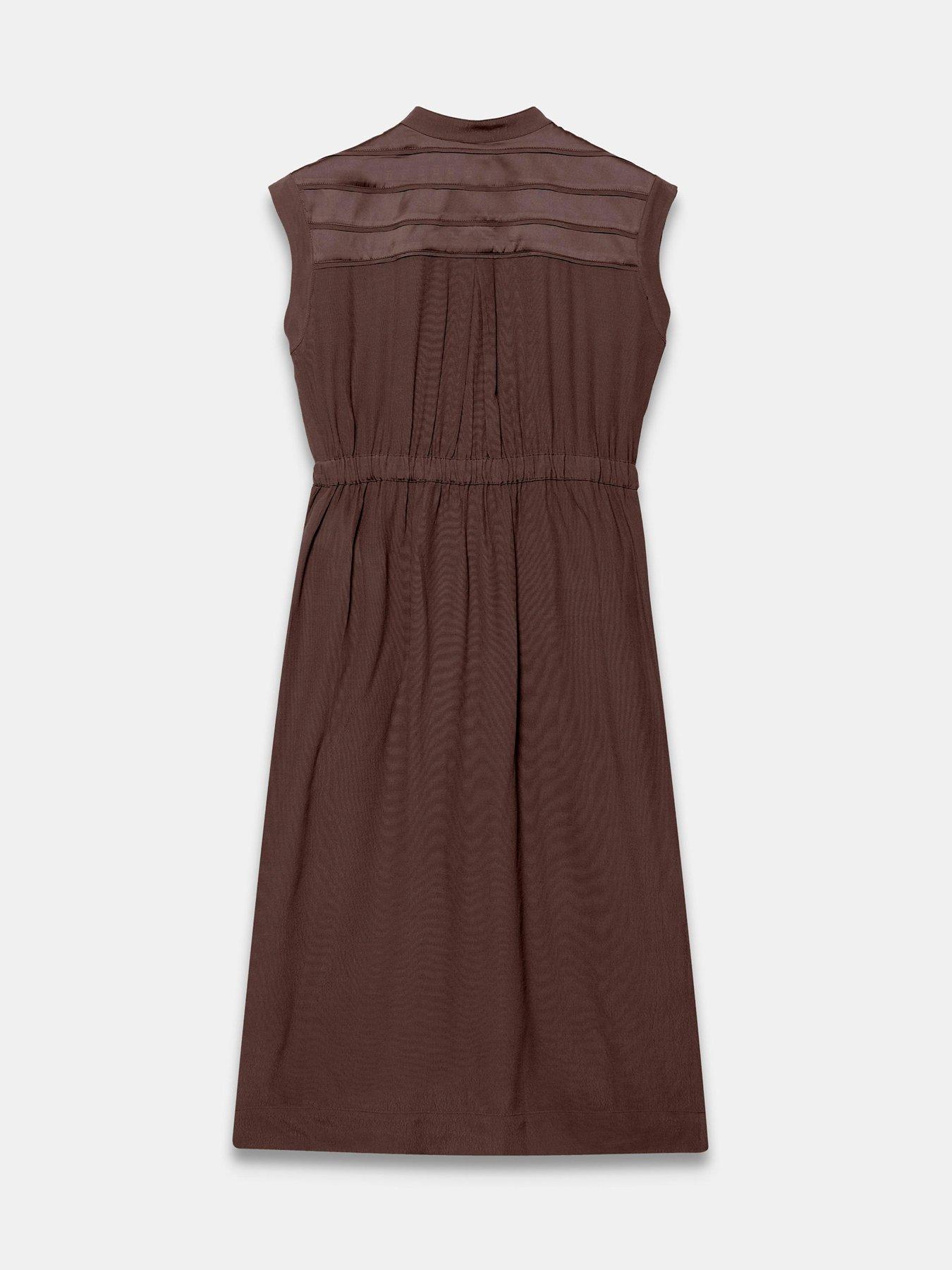 Image 6 of 6 of Mint Velvet Chocolate Utility Shirt Dress - Brown