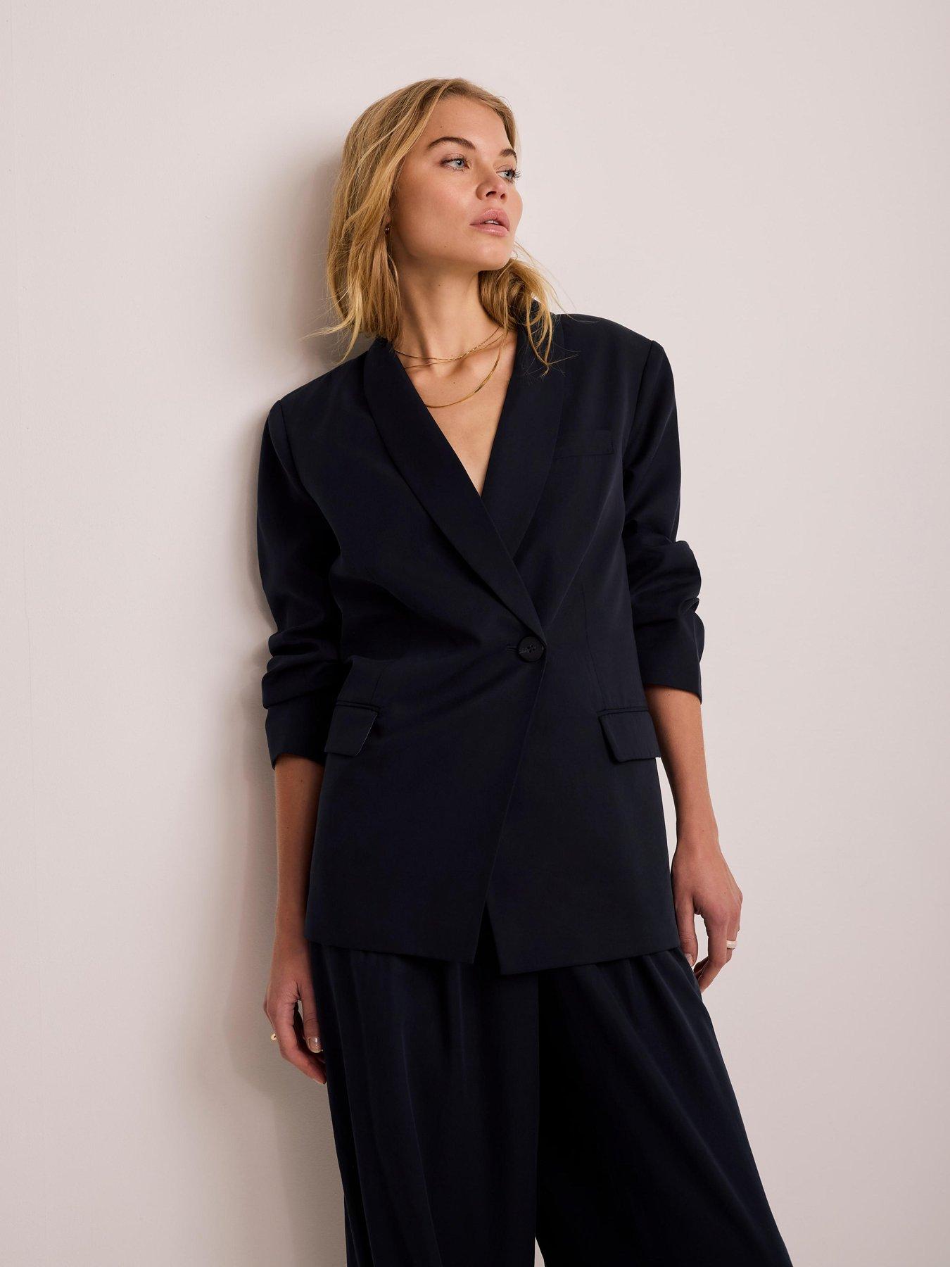 Mint Velvet Navy Relaxed Tencel Blazer