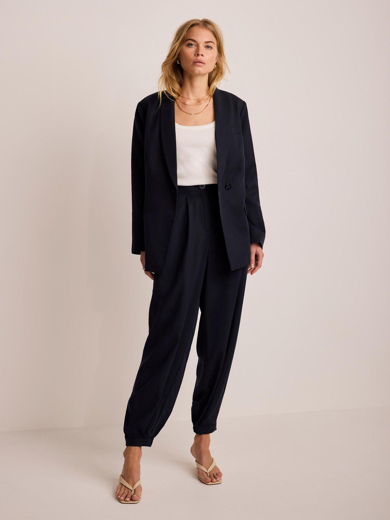 Mint Velvet Navy & Balloon Trouser, Blue, Size Xs, Women