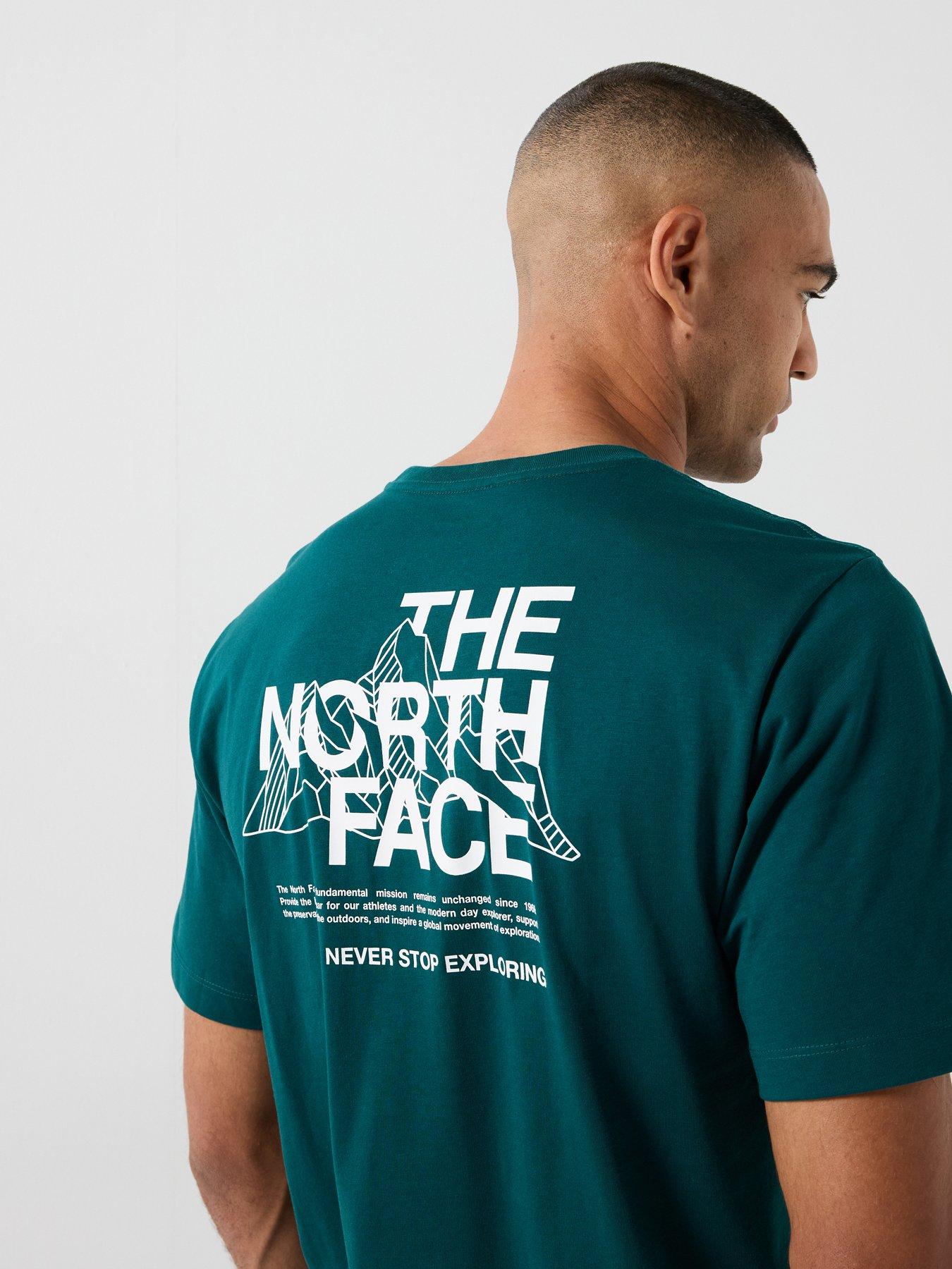 Image 6 of 7 of The North Face Mens Mountain Sketch Graphic T-Shirt - Green