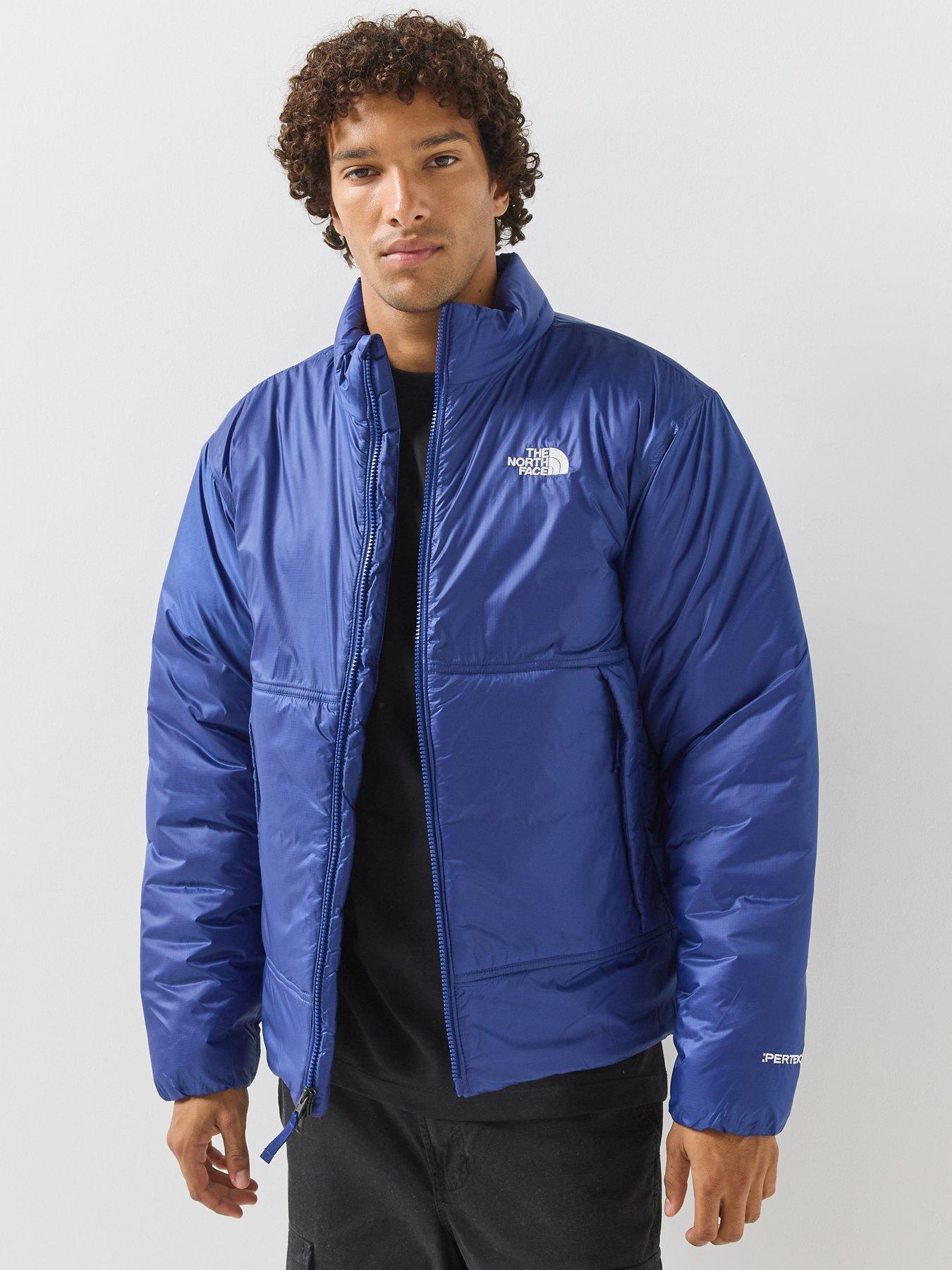 Image 1 of 6 of The North Face Mens Pertex Explore Full Zip Stand Collar Jacket - Blue