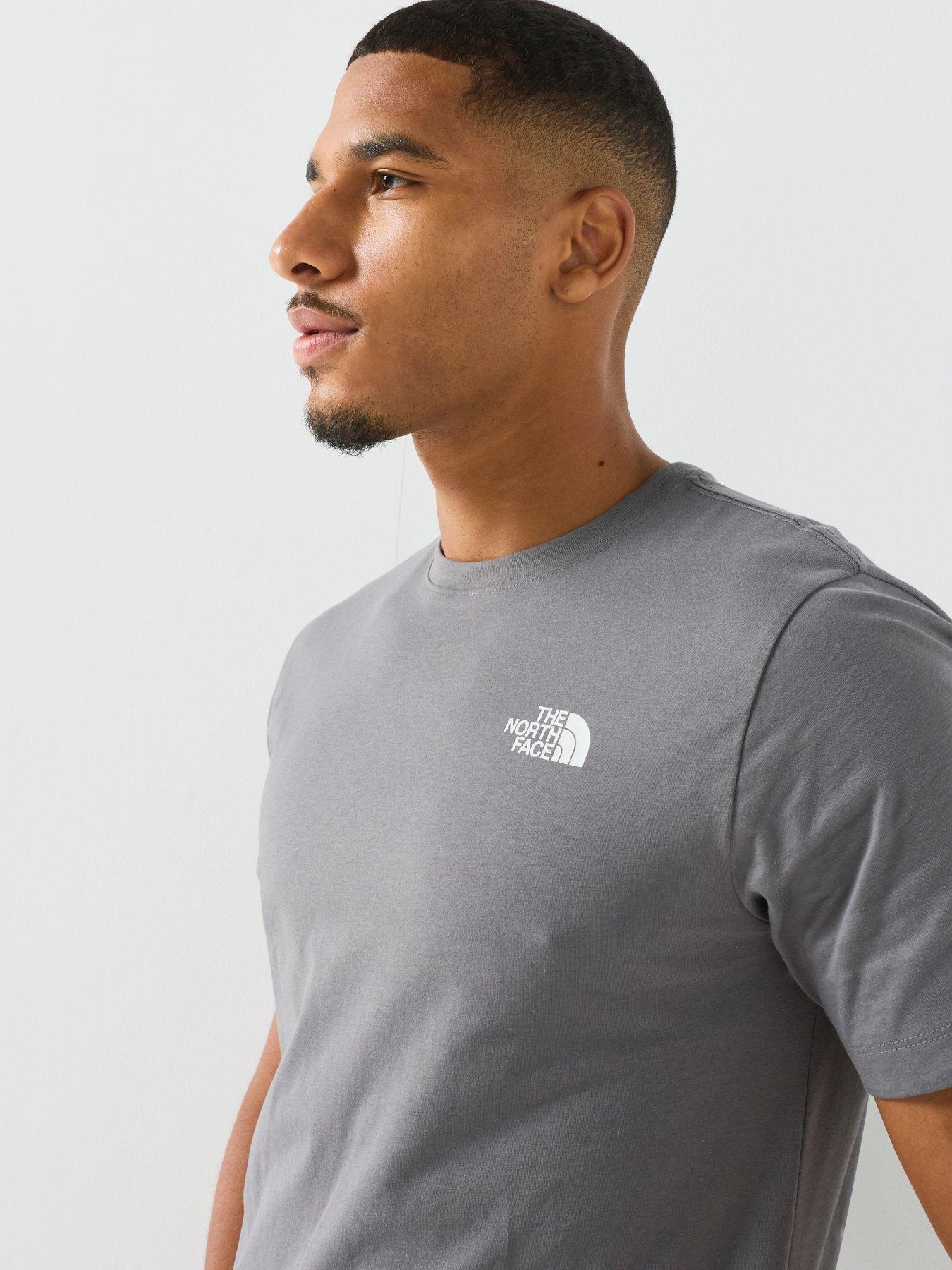 Image 4 of 6 of The North Face Mens Vertical Back Logo Graphic T-Shirt - Grey