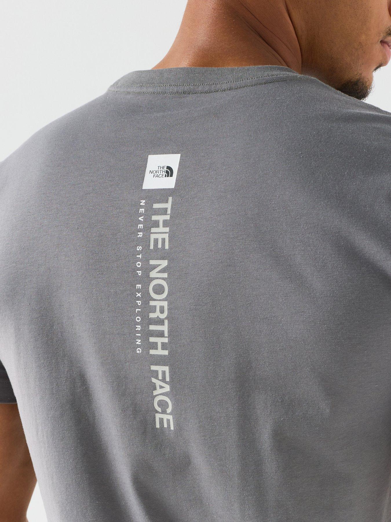 Image 5 of 6 of The North Face Mens Vertical Back Logo Graphic T-Shirt - Grey