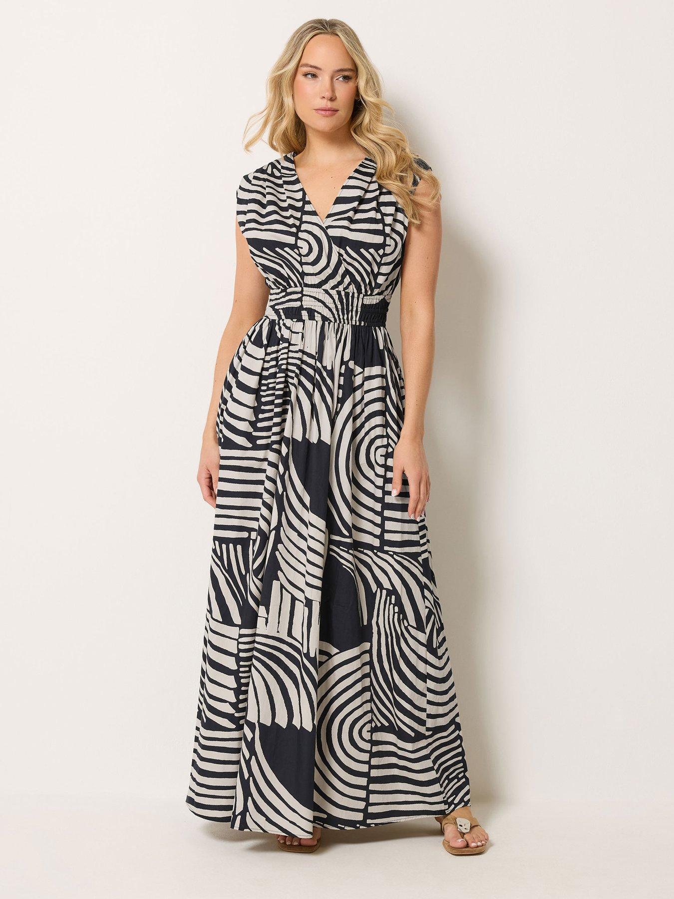 Image 3 of 4 of Long Tall Sally Abstract Wrap Maxi Dress - Black