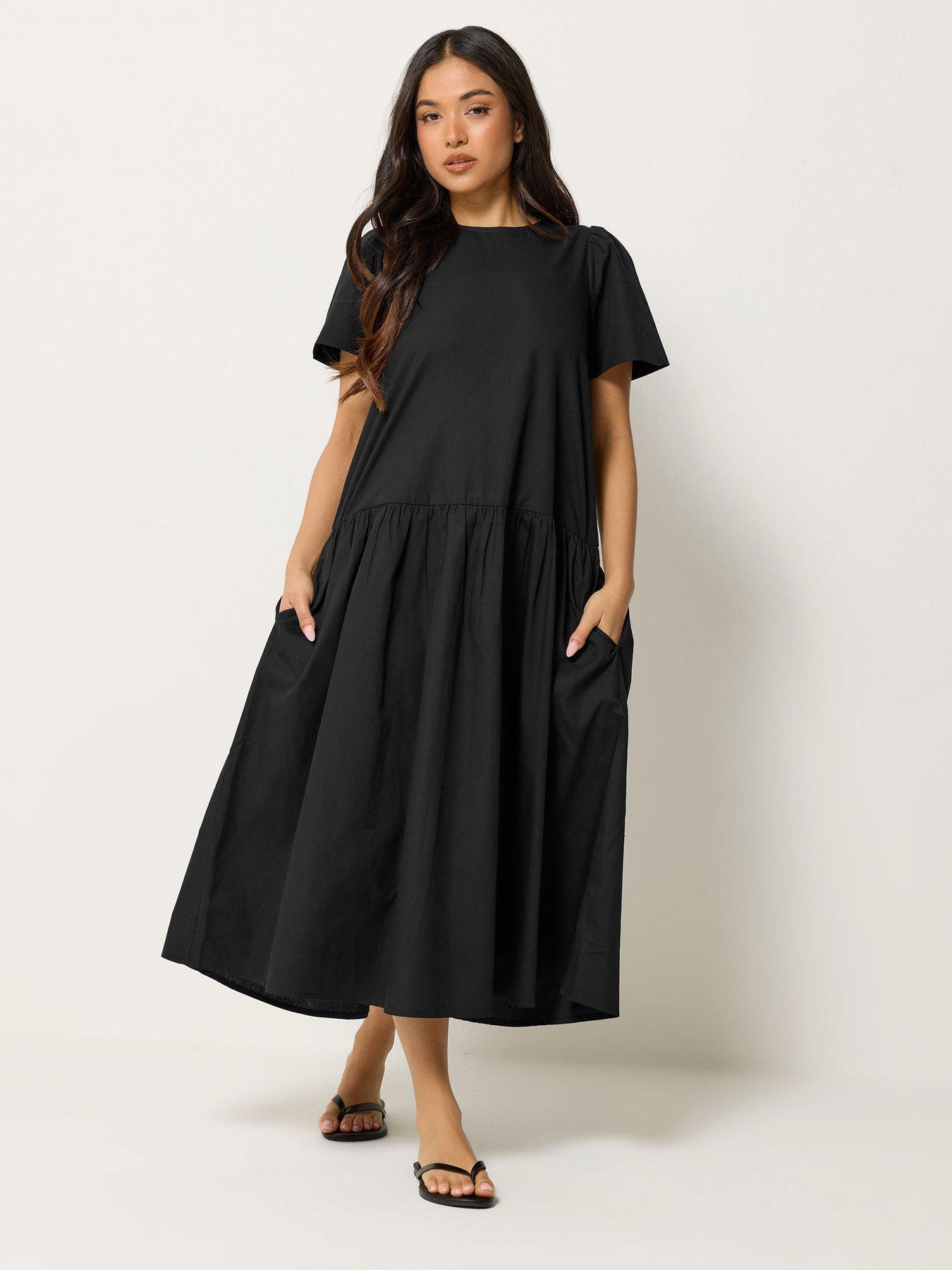 PixieGirl Petite Poplin Volume Maxi Dress