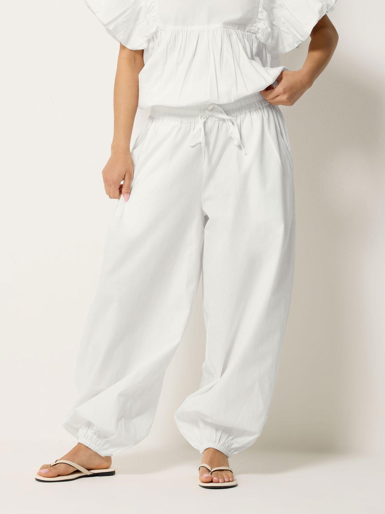Image 1 of 4 of PixieGirl Petite Poplin Cuff Balloon Pants
