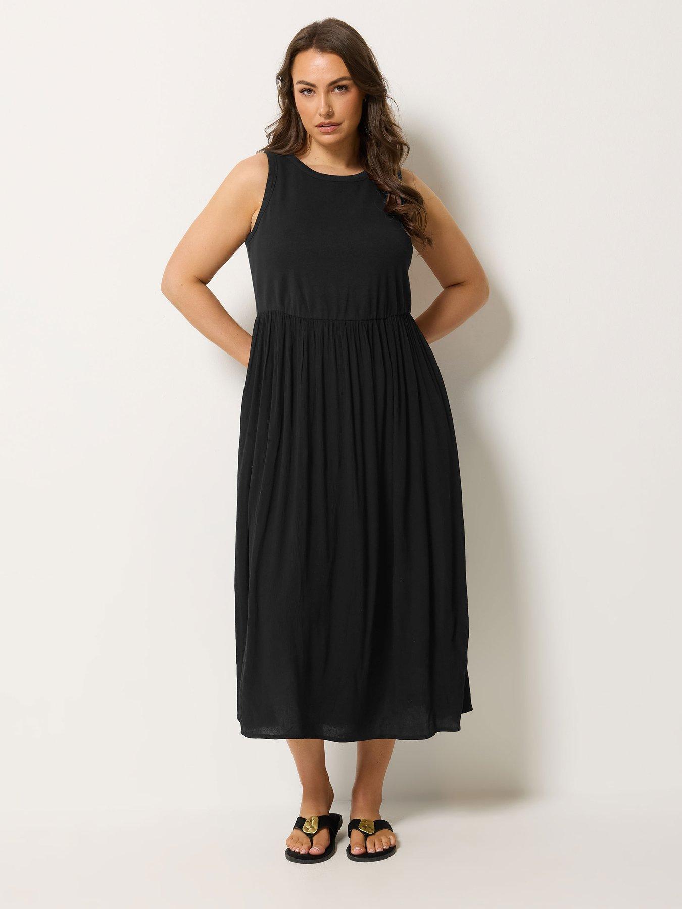 Image 3 of 4 of Yours Curve Mixed Maxi Dress - Black