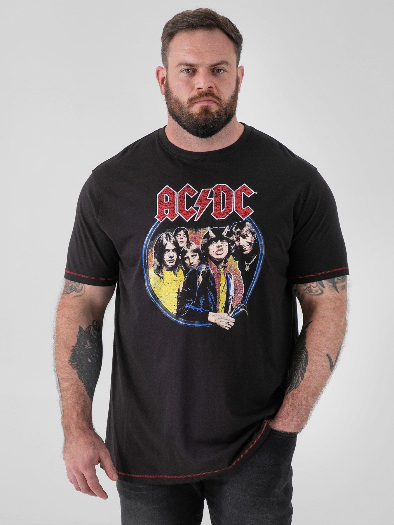 D555 Official Acdc Highway To Hell Printed Crew Neck T-Shirt - Black