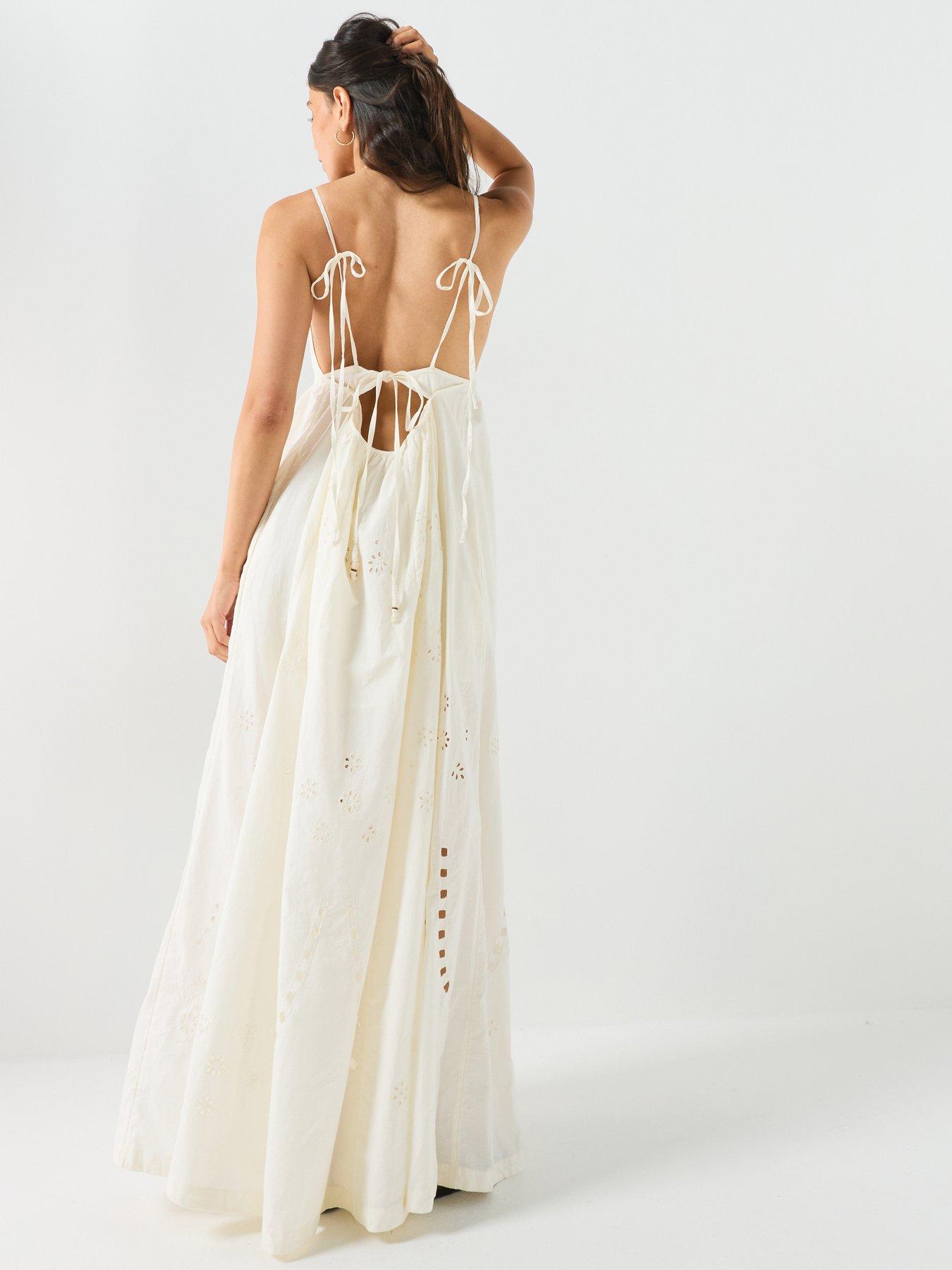 Image 2 of 5 of FREE PEOPLE Embroidered Cutwork Maxi Dress - White
