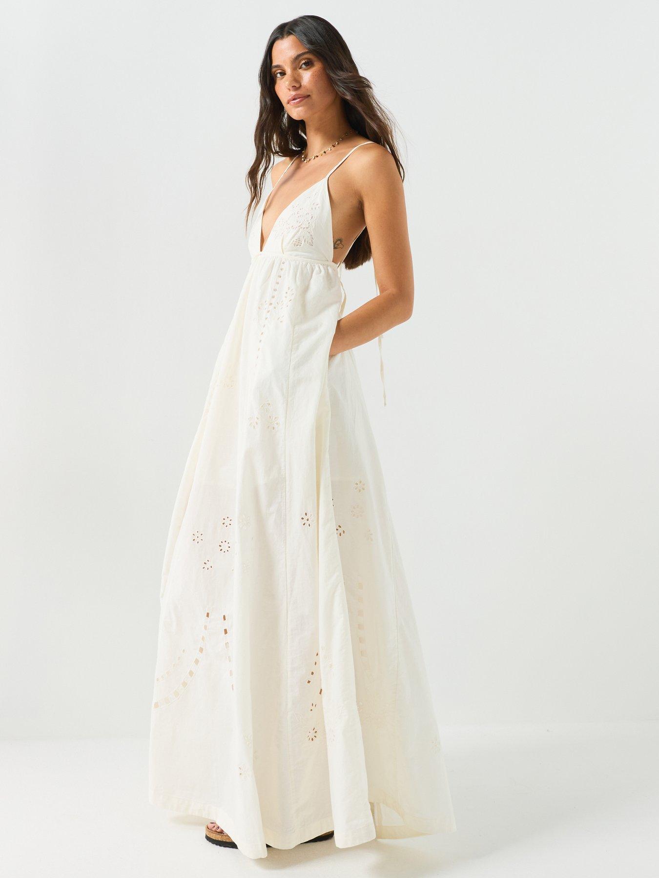 Image 3 of 5 of FREE PEOPLE Embroidered Cutwork Maxi Dress - White