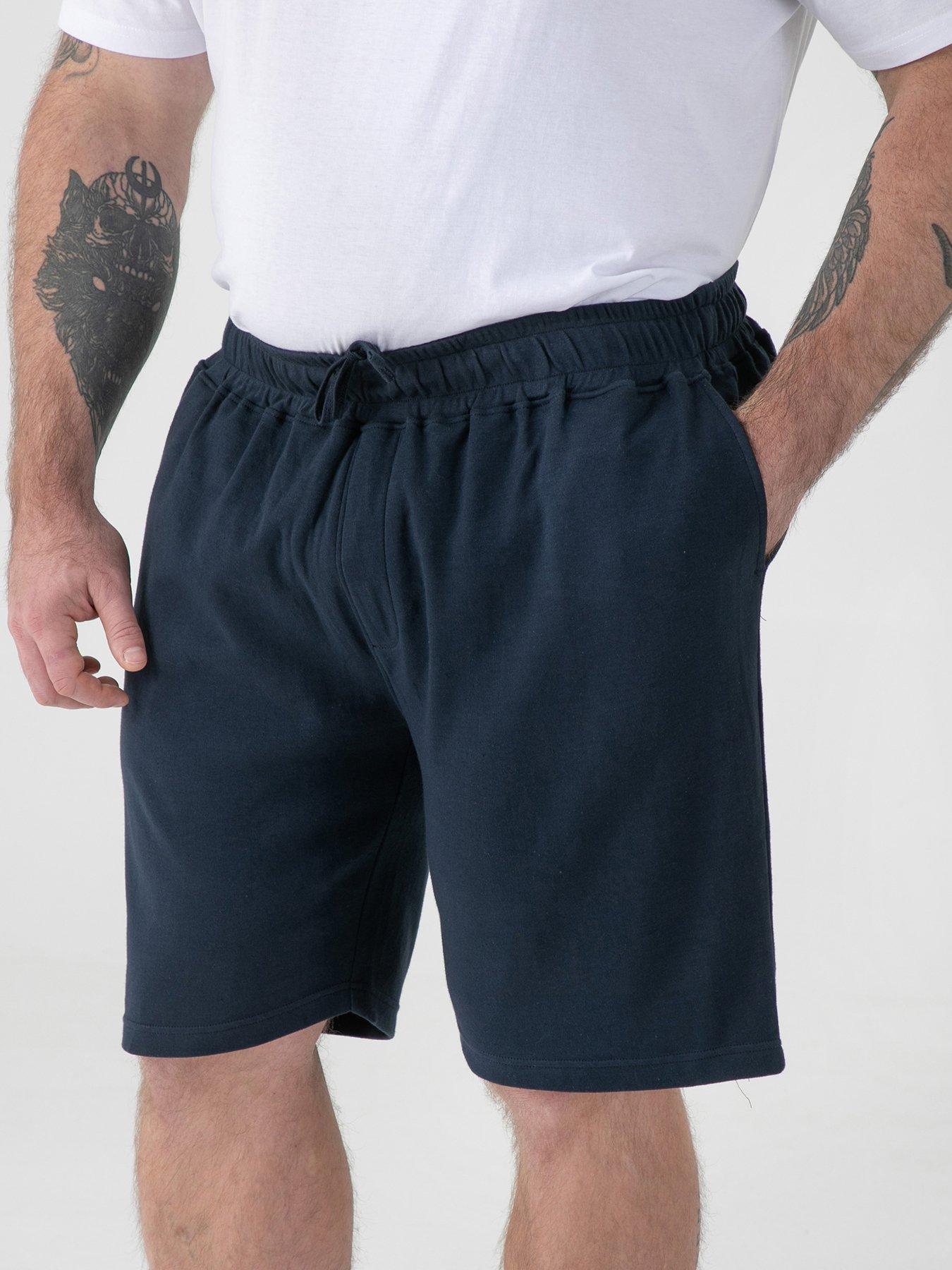 Image 1 of 6 of D555 Stretch Elasticated Waist Shorts With Zipper Back Pocket - Navy