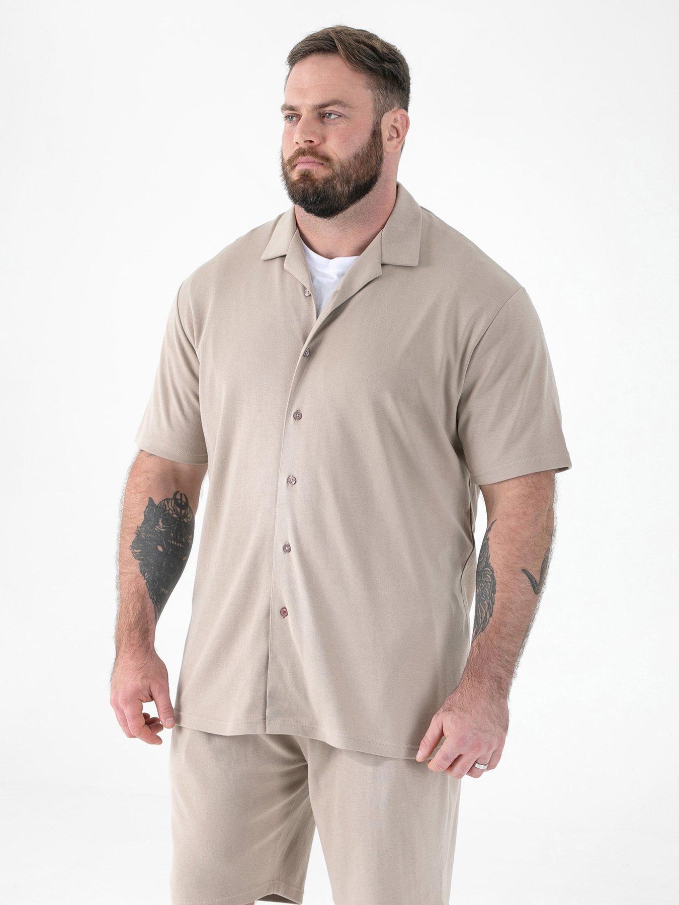 D555 D555 Stone Stretch Cuban Collar Resort Short Sleeve Shirt
