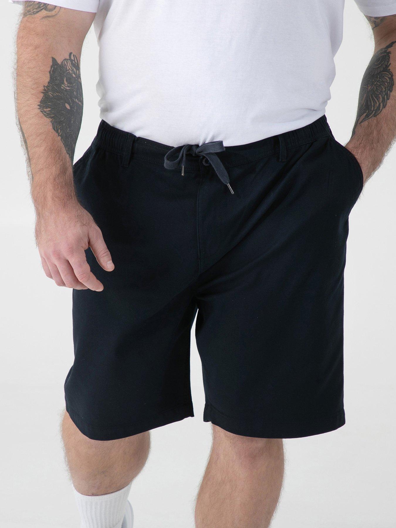 Image 1 of 6 of D555 Full Elastic Waist Stretch Shorts With Drawcord - Navy