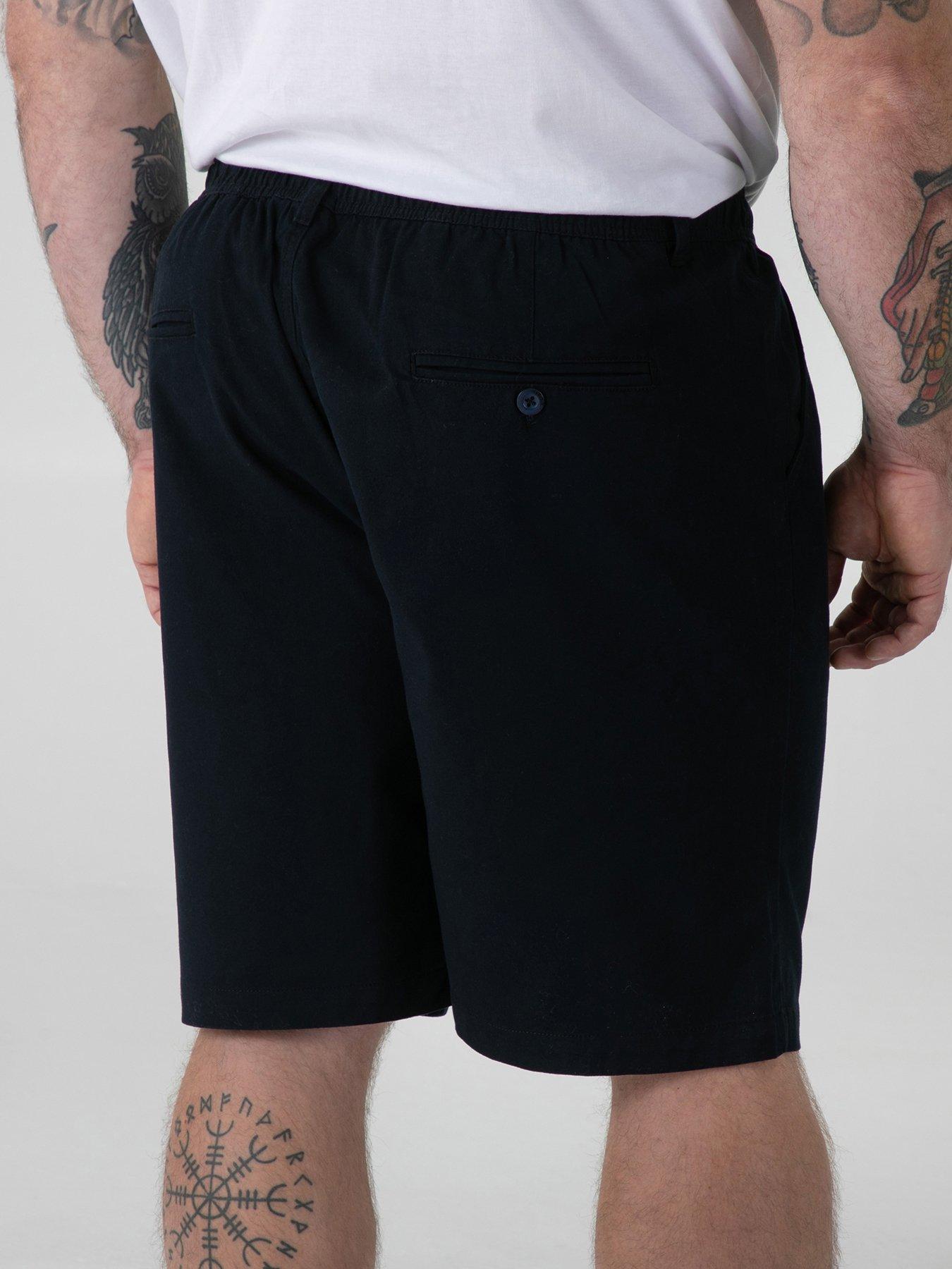Image 2 of 6 of D555 Full Elastic Waist Stretch Shorts With Drawcord - Navy