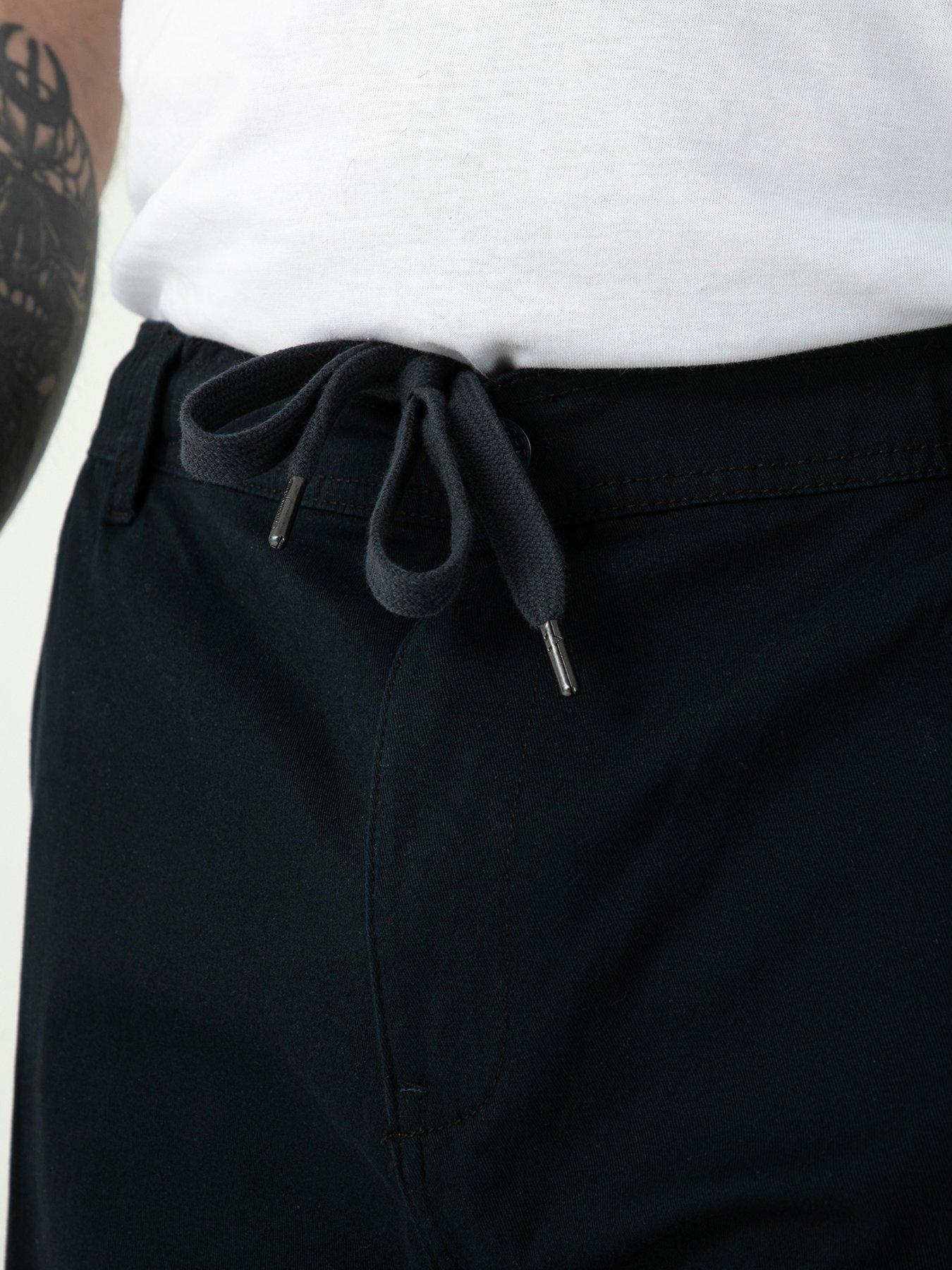 Image 5 of 6 of D555 Full Elastic Waist Stretch Shorts With Drawcord - Navy