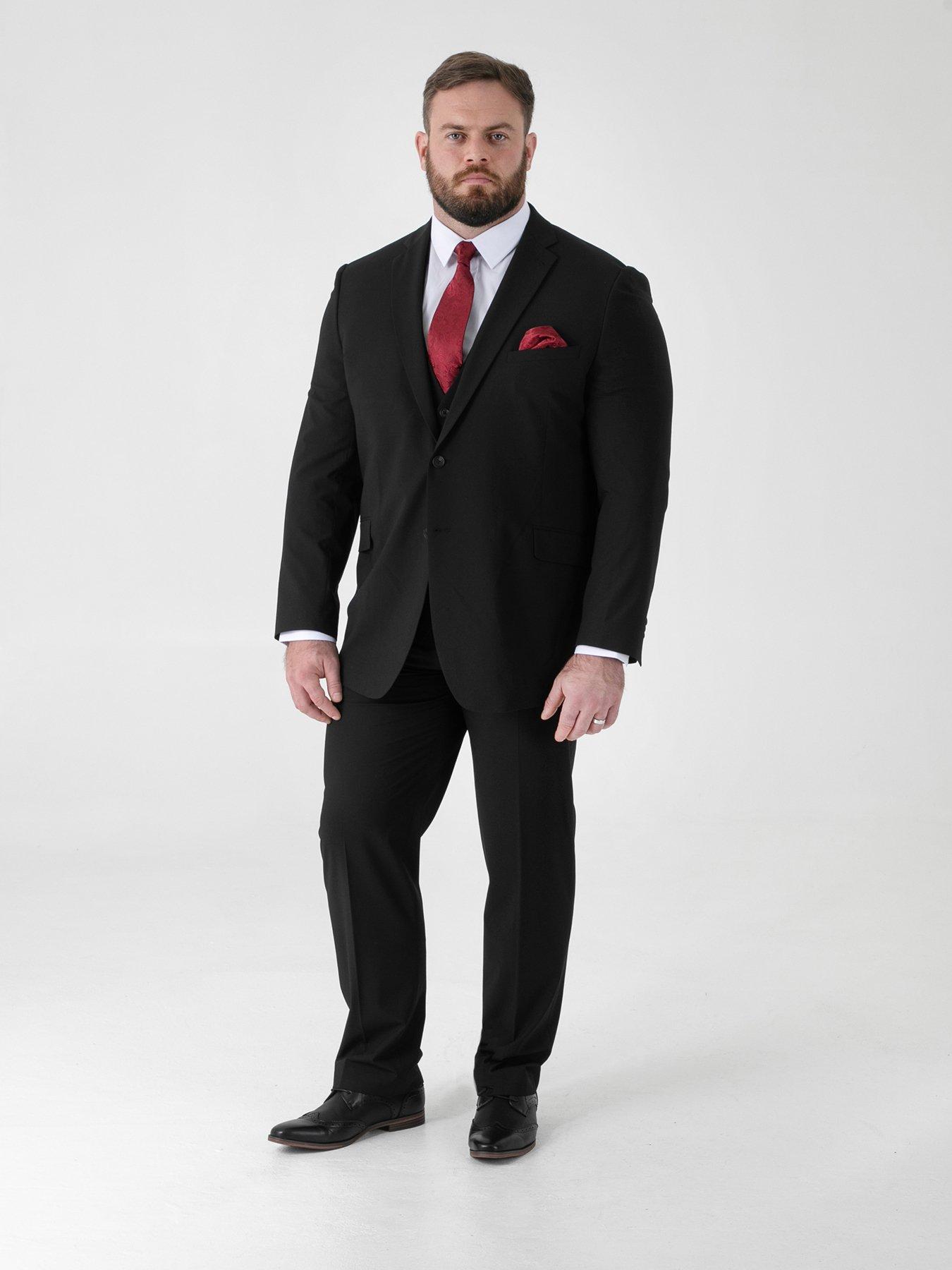 Image 3 of 6 of D555 4 Way Stretch Tailored Suit Jacket - Black