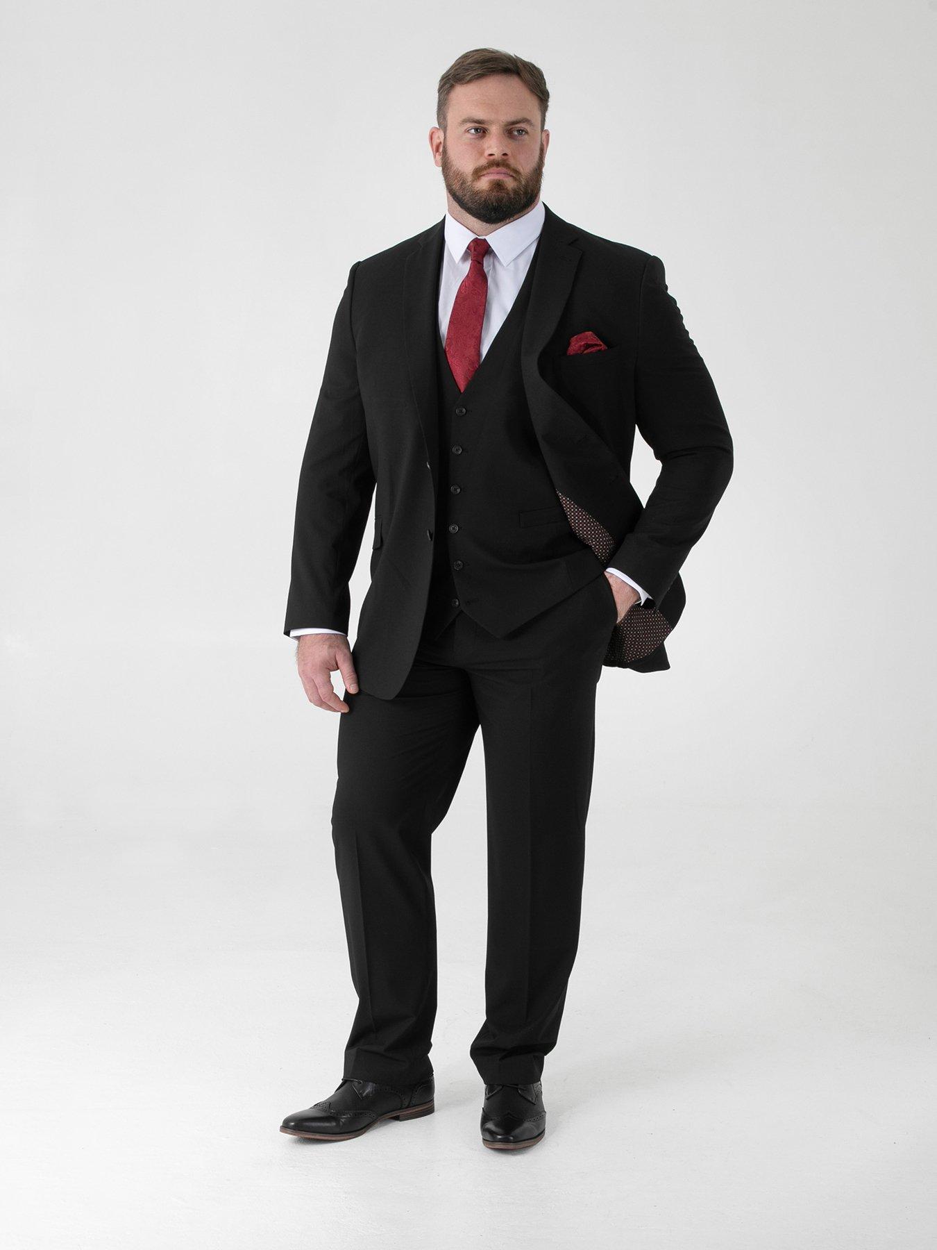 Image 4 of 6 of D555 4 Way Stretch Tailored Suit Jacket - Black