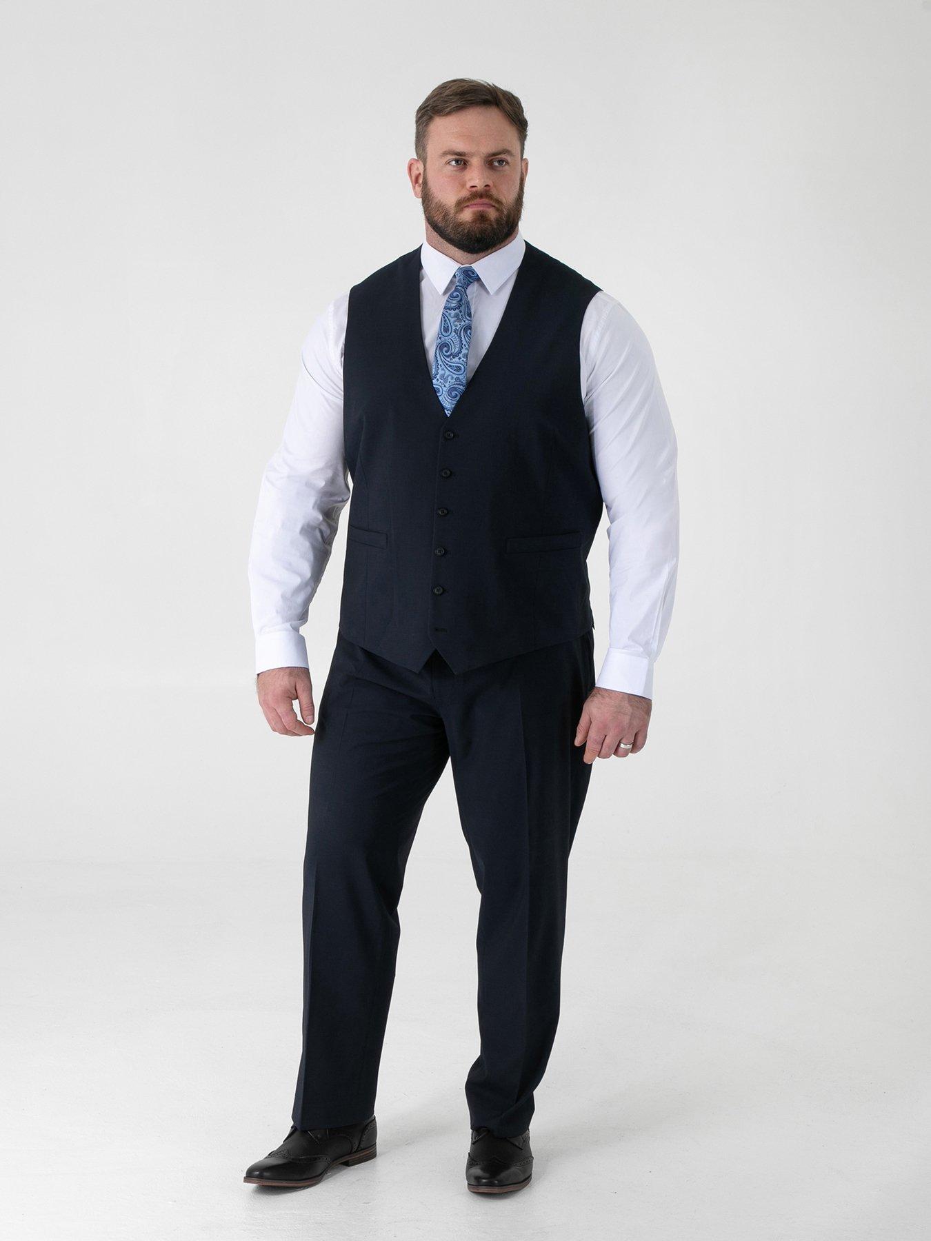 Image 3 of 5 of D555 4 Way Stretch Tailored Waistcoat - Navy