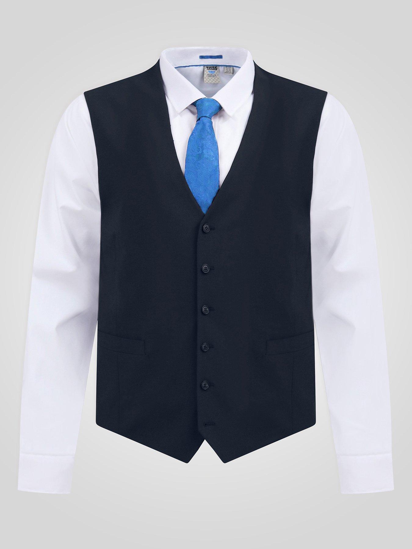 Image 5 of 5 of D555 4 Way Stretch Tailored Waistcoat - Navy