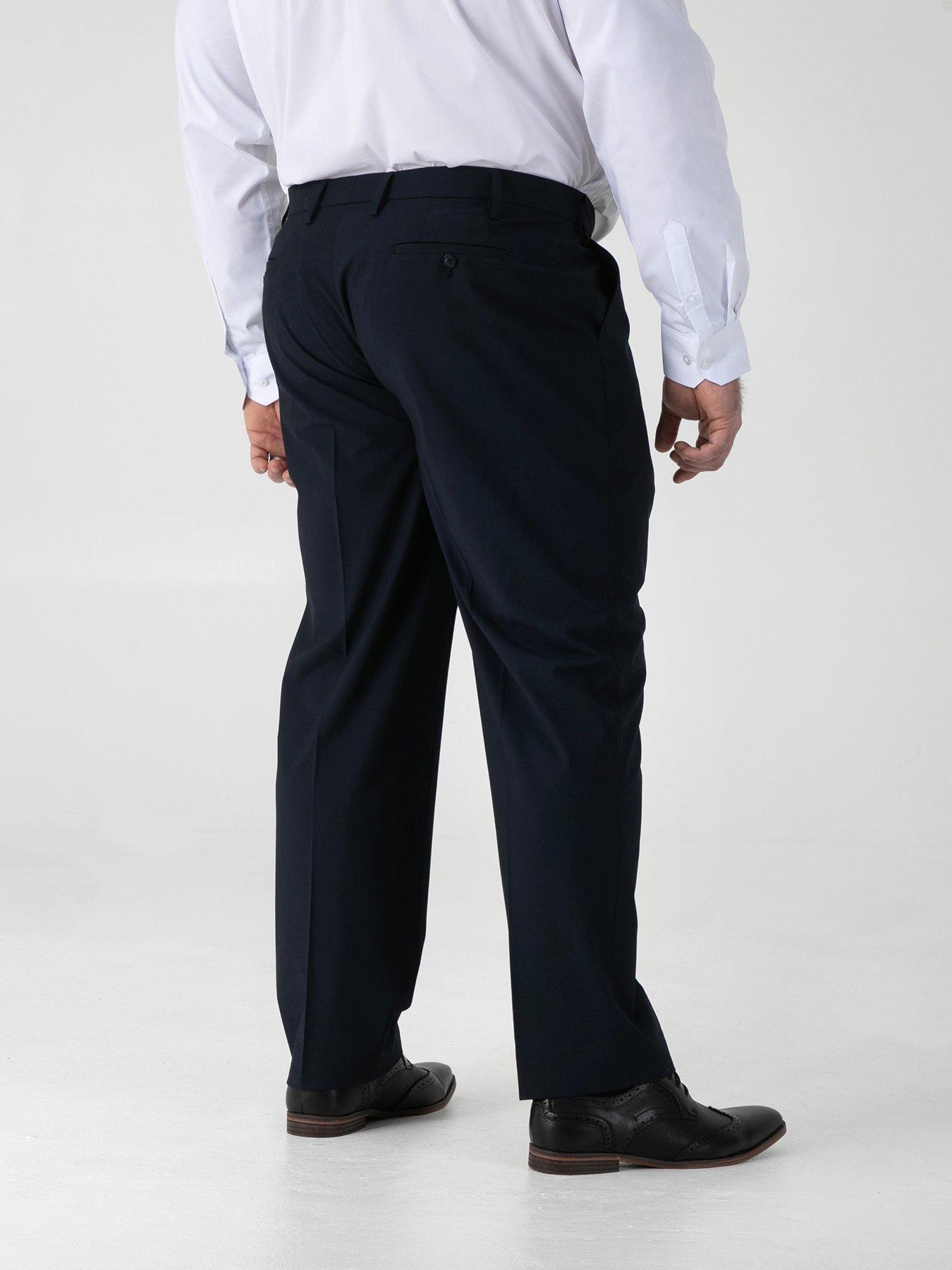 Image 2 of 5 of D555 4 Way Stretch Relaxed Suit Trousers - Navy