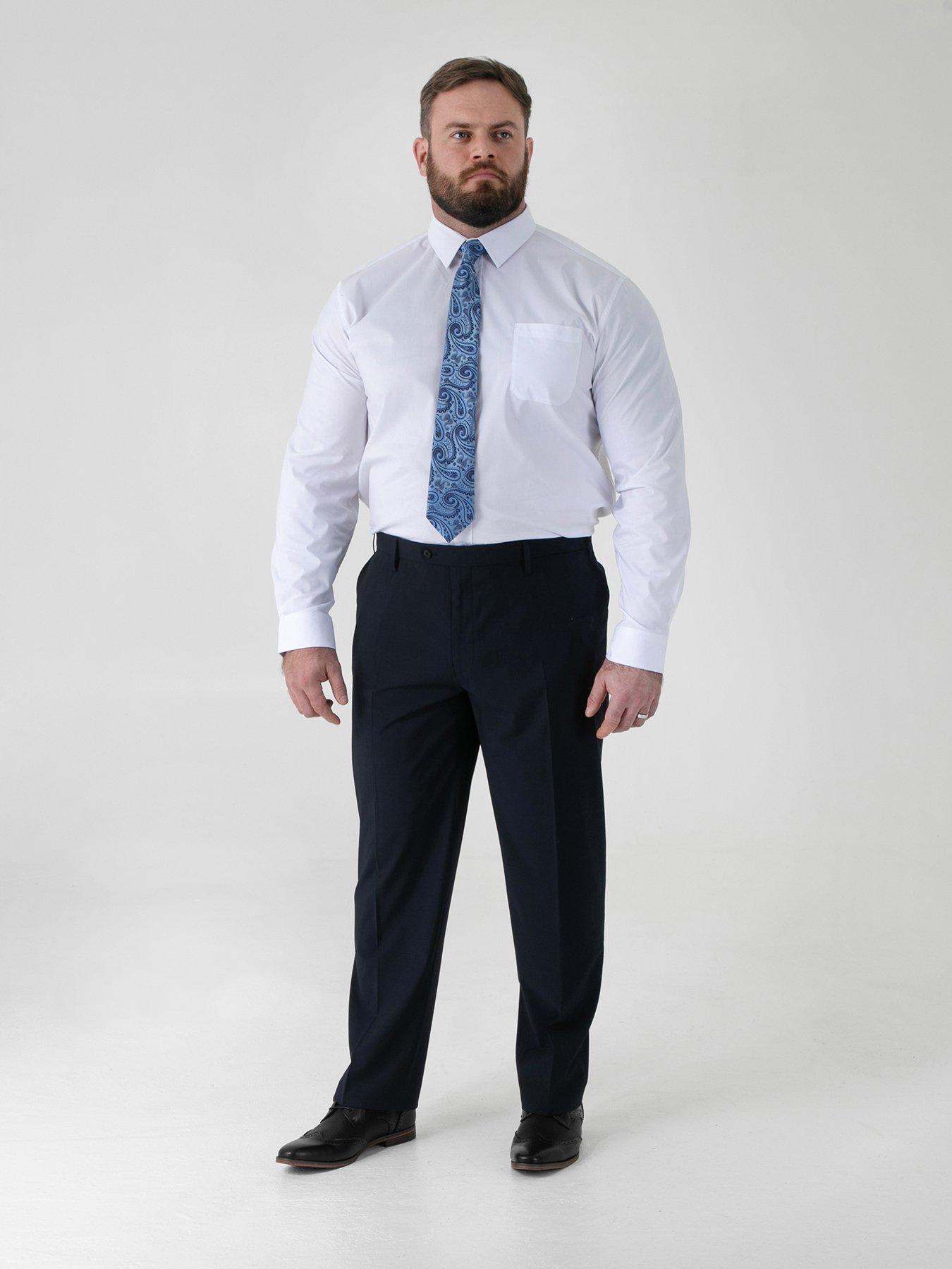 Image 3 of 5 of D555 4 Way Stretch Relaxed Suit Trousers - Navy