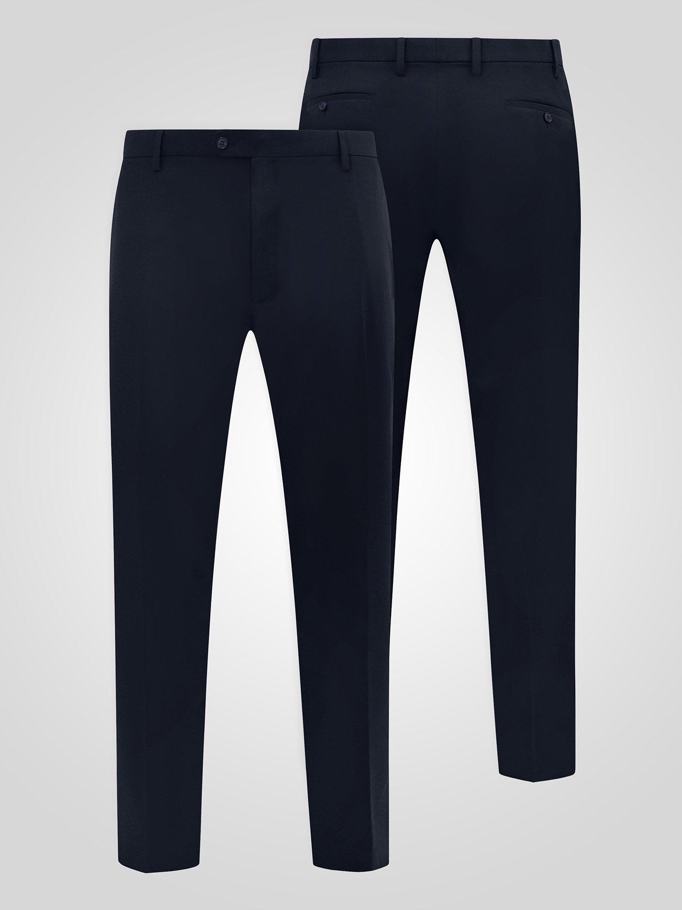 Image 5 of 5 of D555 4 Way Stretch Relaxed Suit Trousers - Navy
