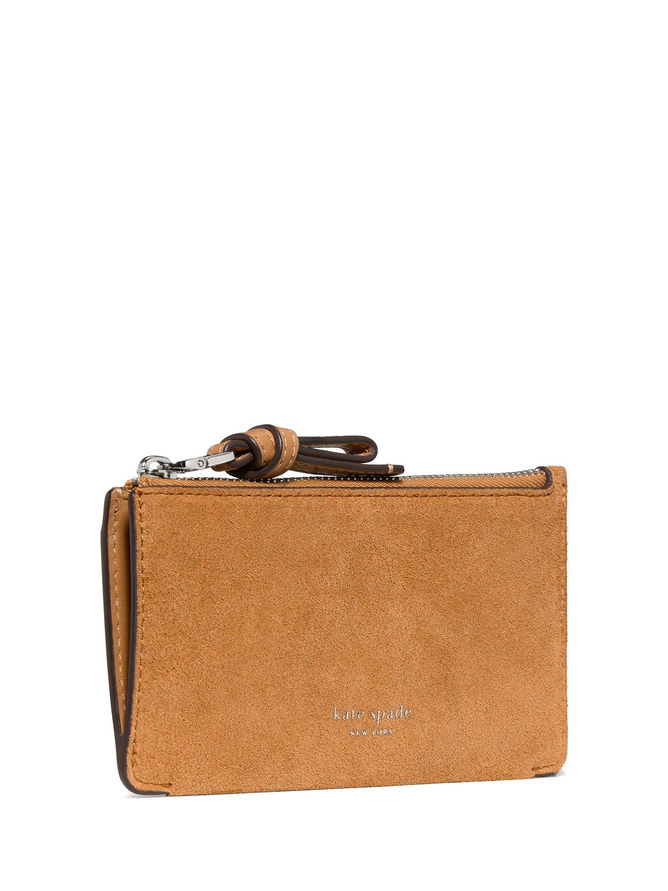 Image 2 of 4 of Kate Spade New York Loop Suede Zip Card Case - Brown