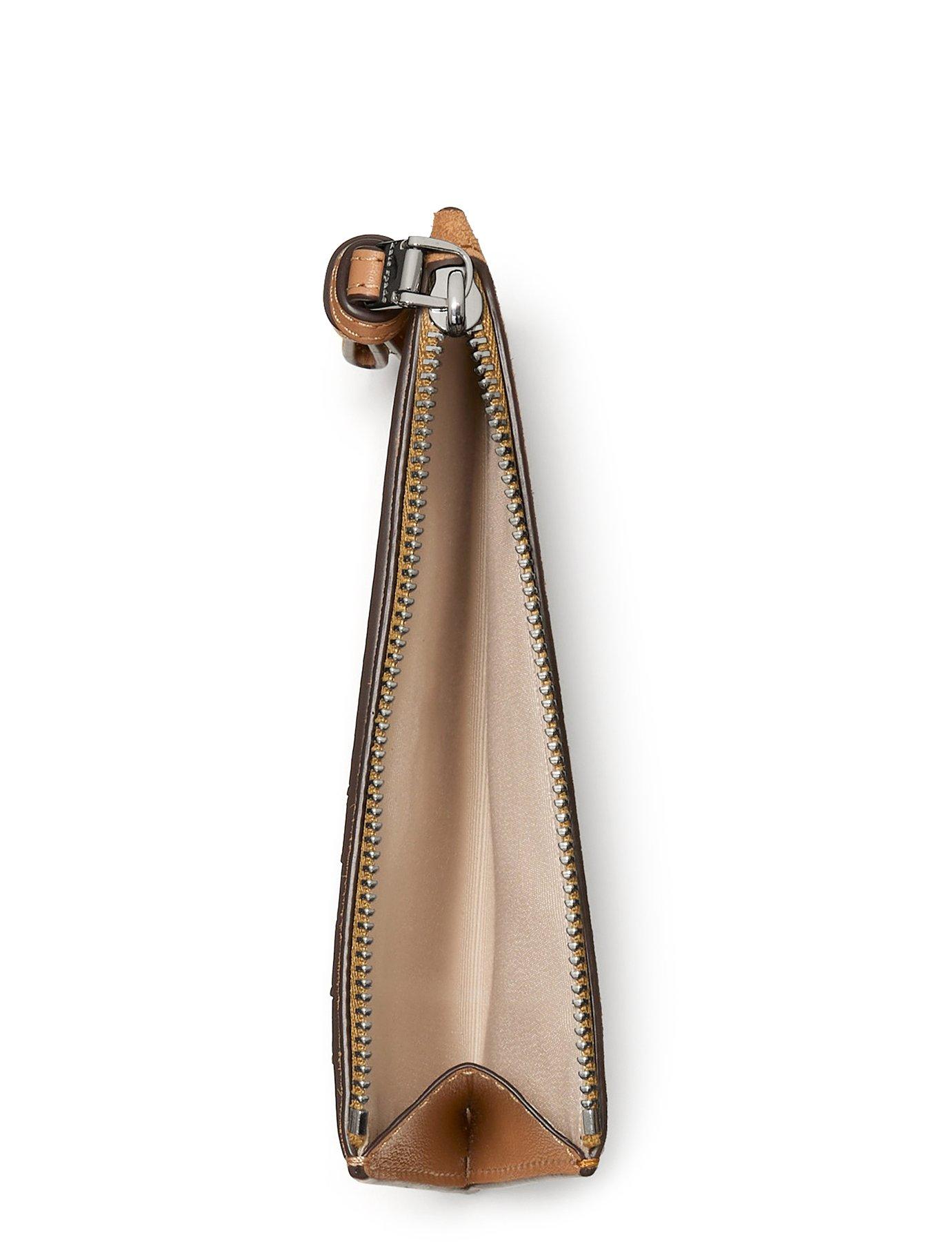 Image 4 of 4 of Kate Spade New York Loop Suede Zip Card Case - Brown