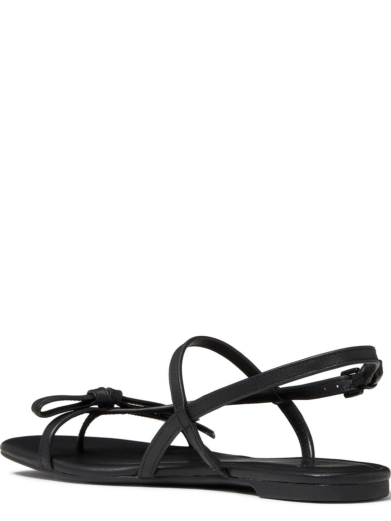 Image 4 of 4 of Kate Spade New York Loop Smooth Leather Flat Sandals - Black
