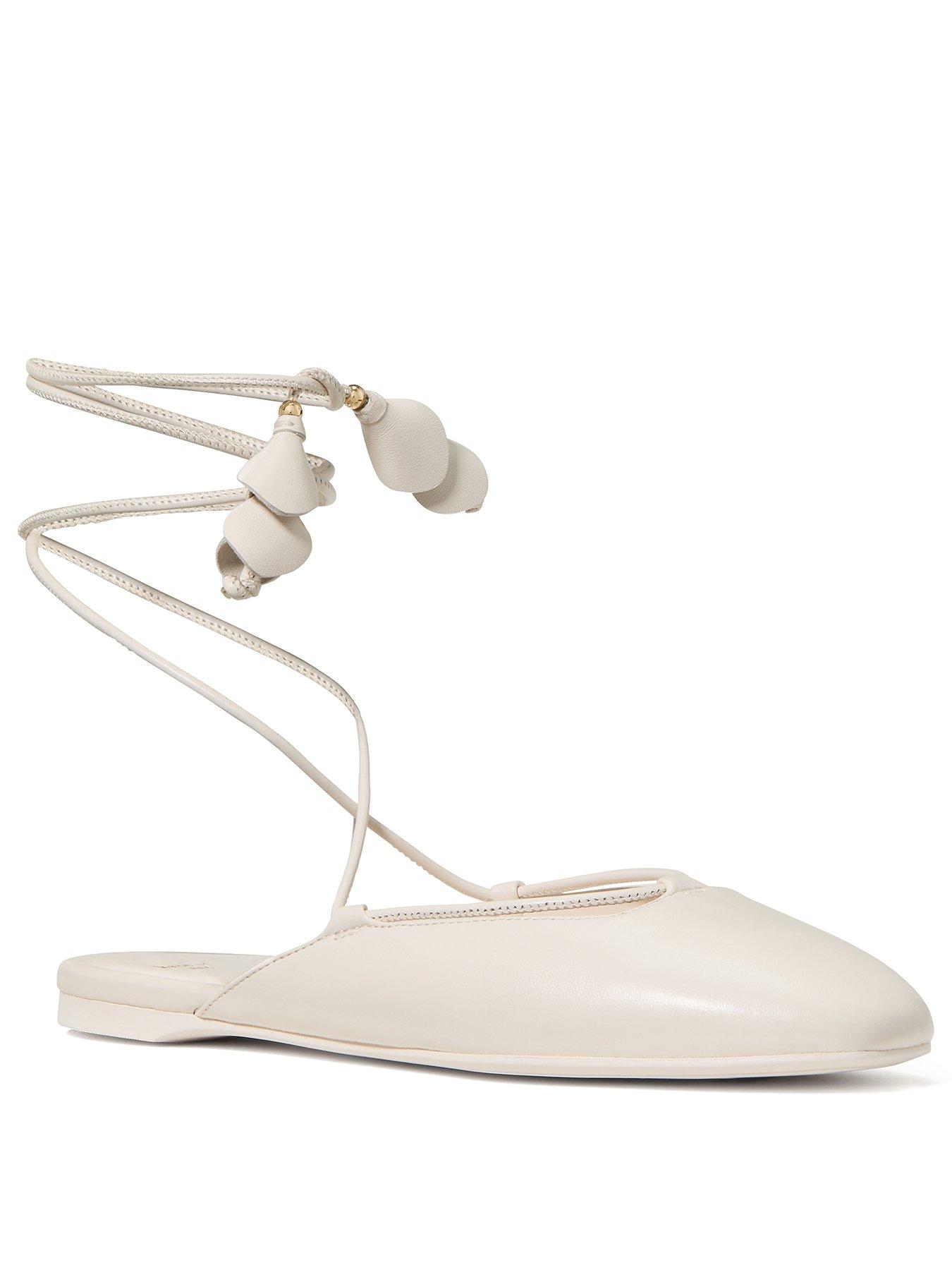 Image 2 of 4 of Kate Spade New York Eloise Ankle Wrap Mule Flats - Cream