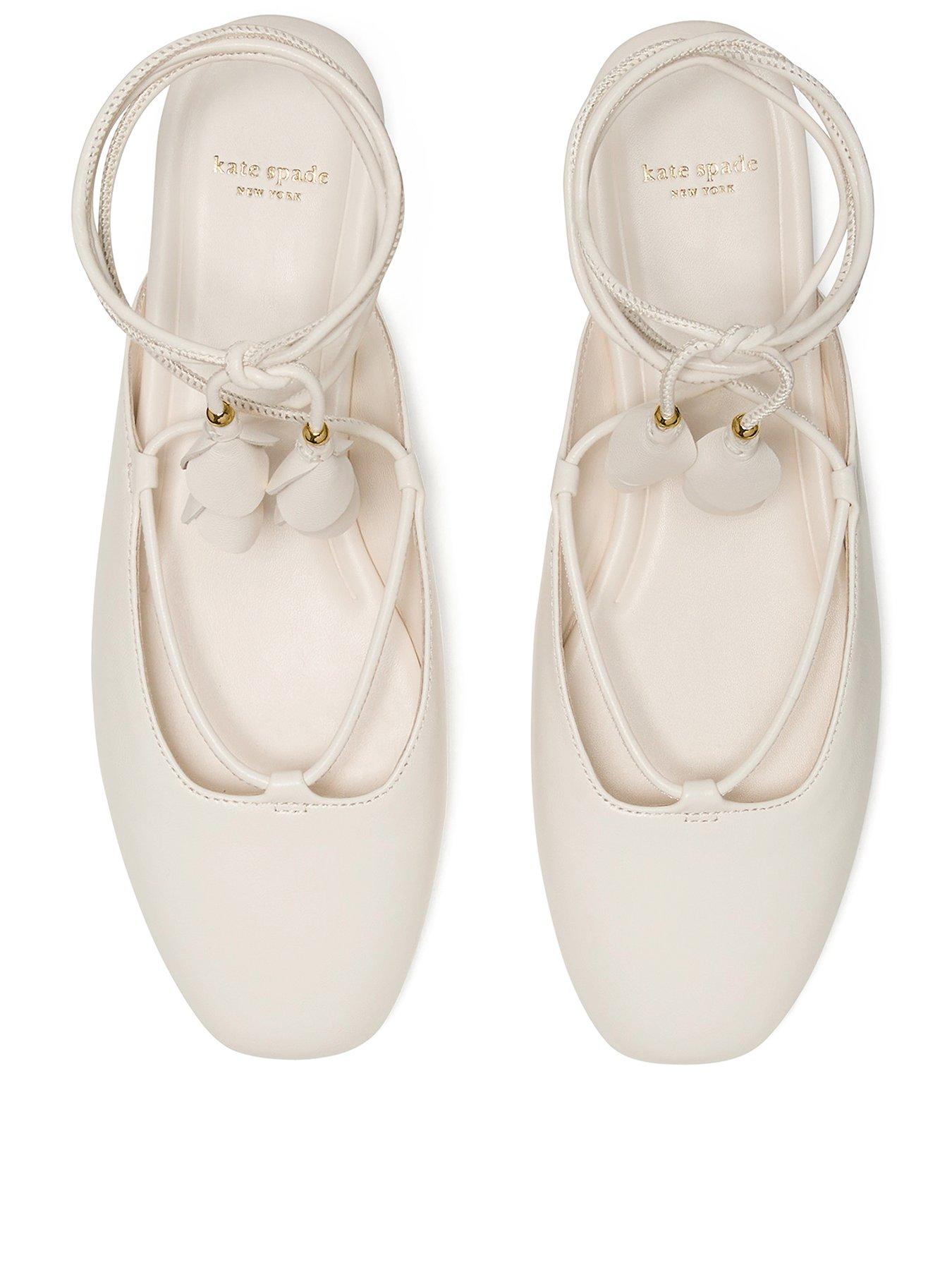 Image 3 of 4 of Kate Spade New York Eloise Ankle Wrap Mule Flats - Cream