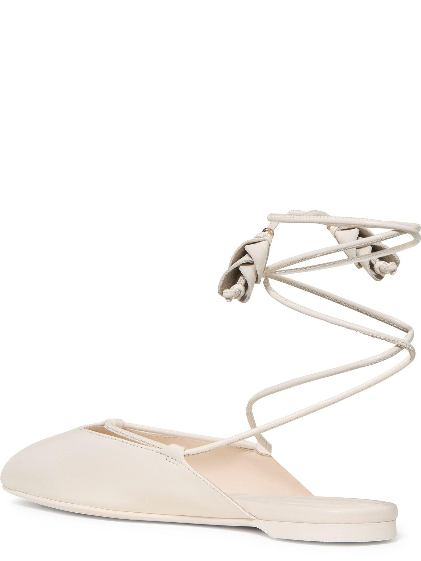 Image 4 of 4 of Kate Spade New York Eloise Ankle Wrap Mule Flats - Cream