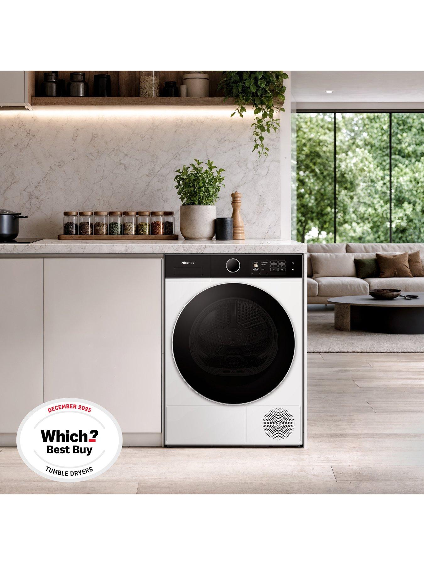 Image 2 of 8 of Hisense Power Steam 5i Series DH5I104BWAB WiFi-enabled 10kg, Heat Pump Tumble Dryer - White - A+++ Rated